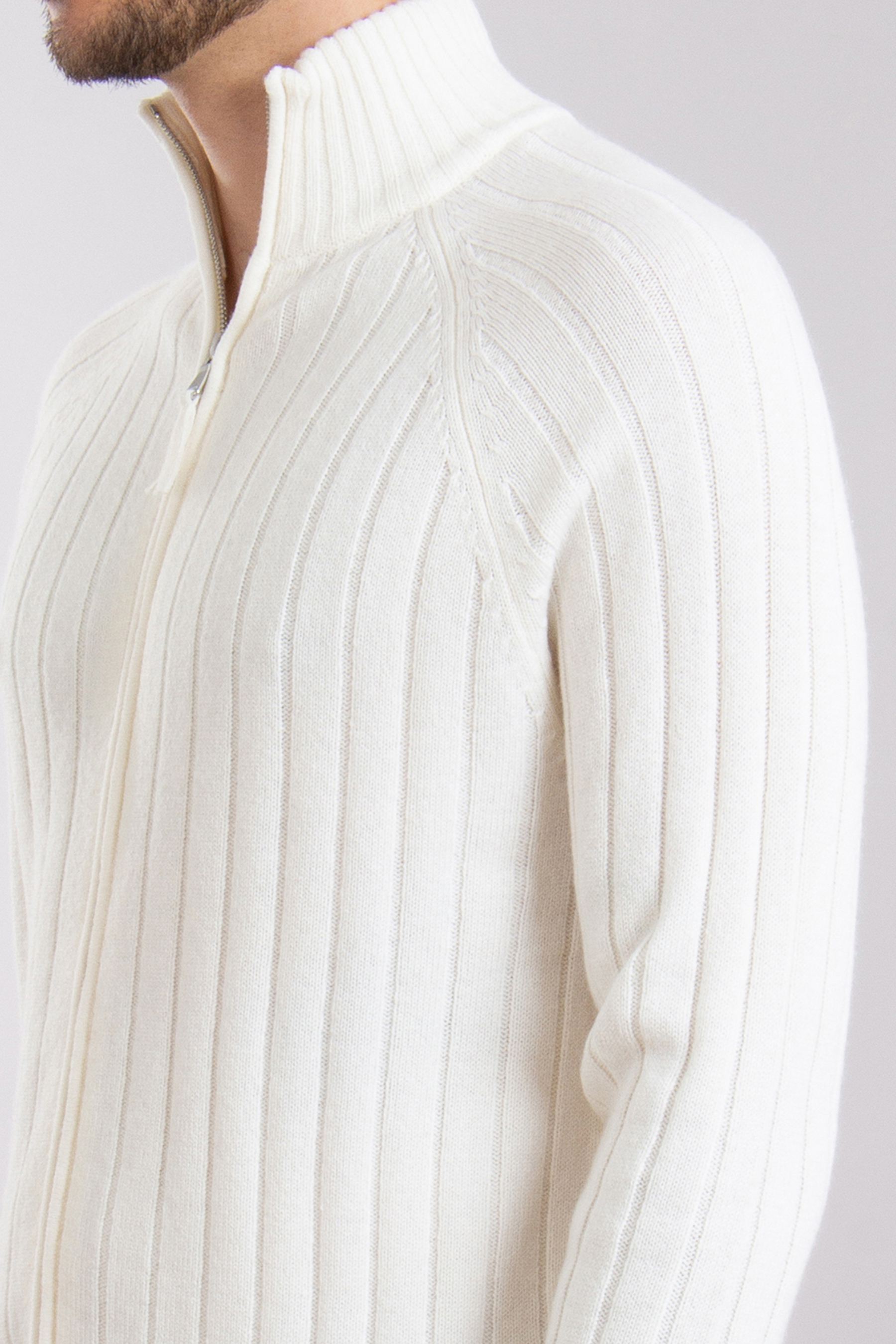 ALLUDE Virgin Wool-Cashmere Blend Zip Cardigan