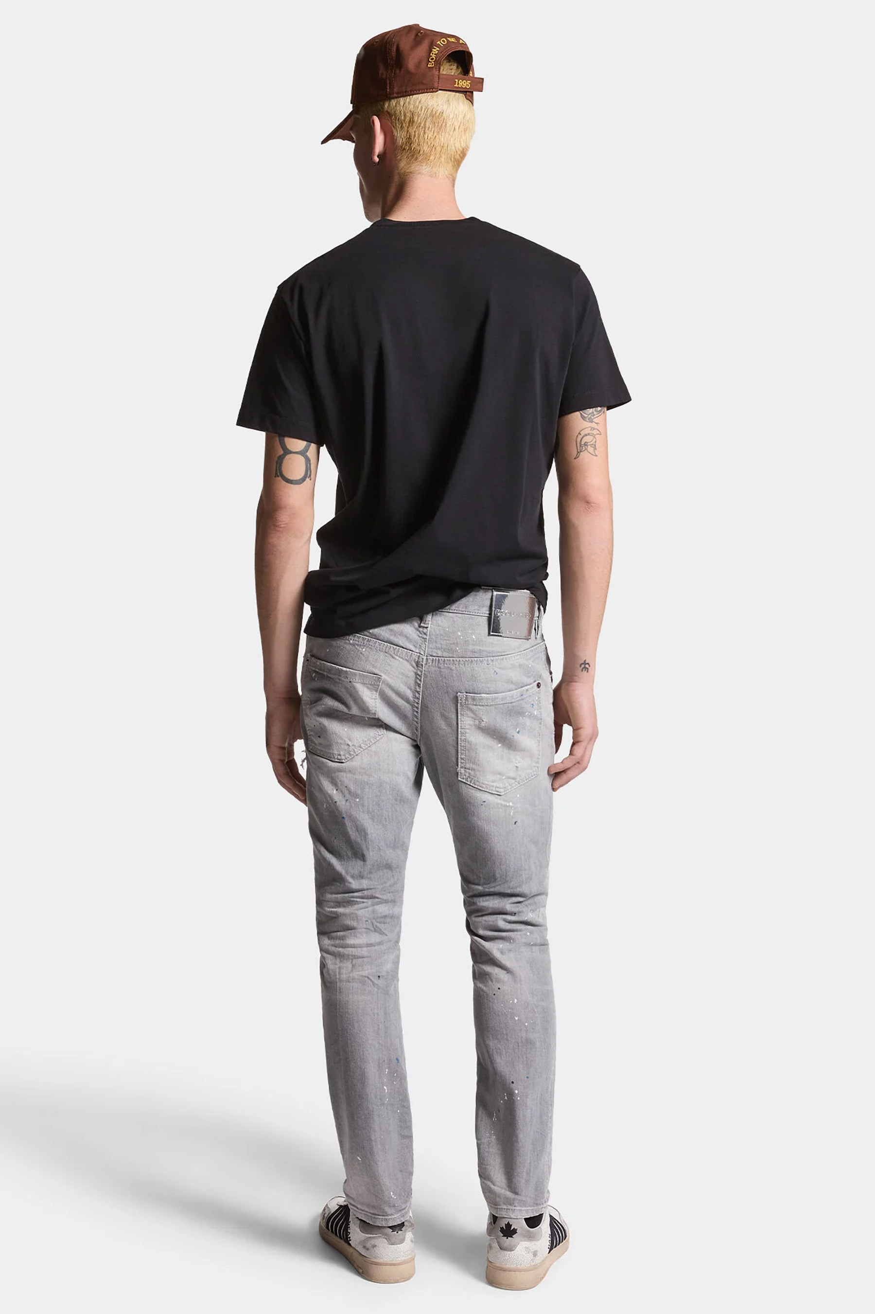 DSQUARED2 Blue Peaks Grey Wash Skater Jeans