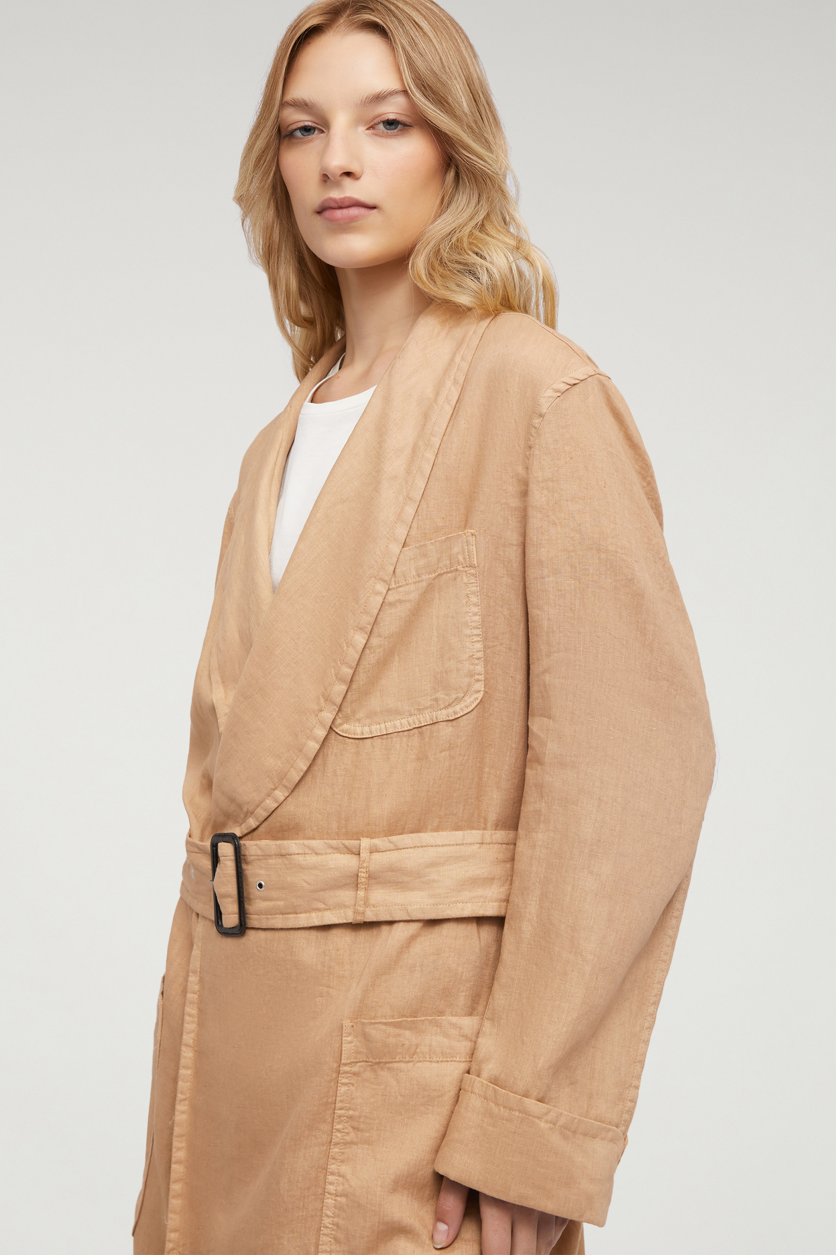 ASPESI Linen Wrap-Around Summer Coat 