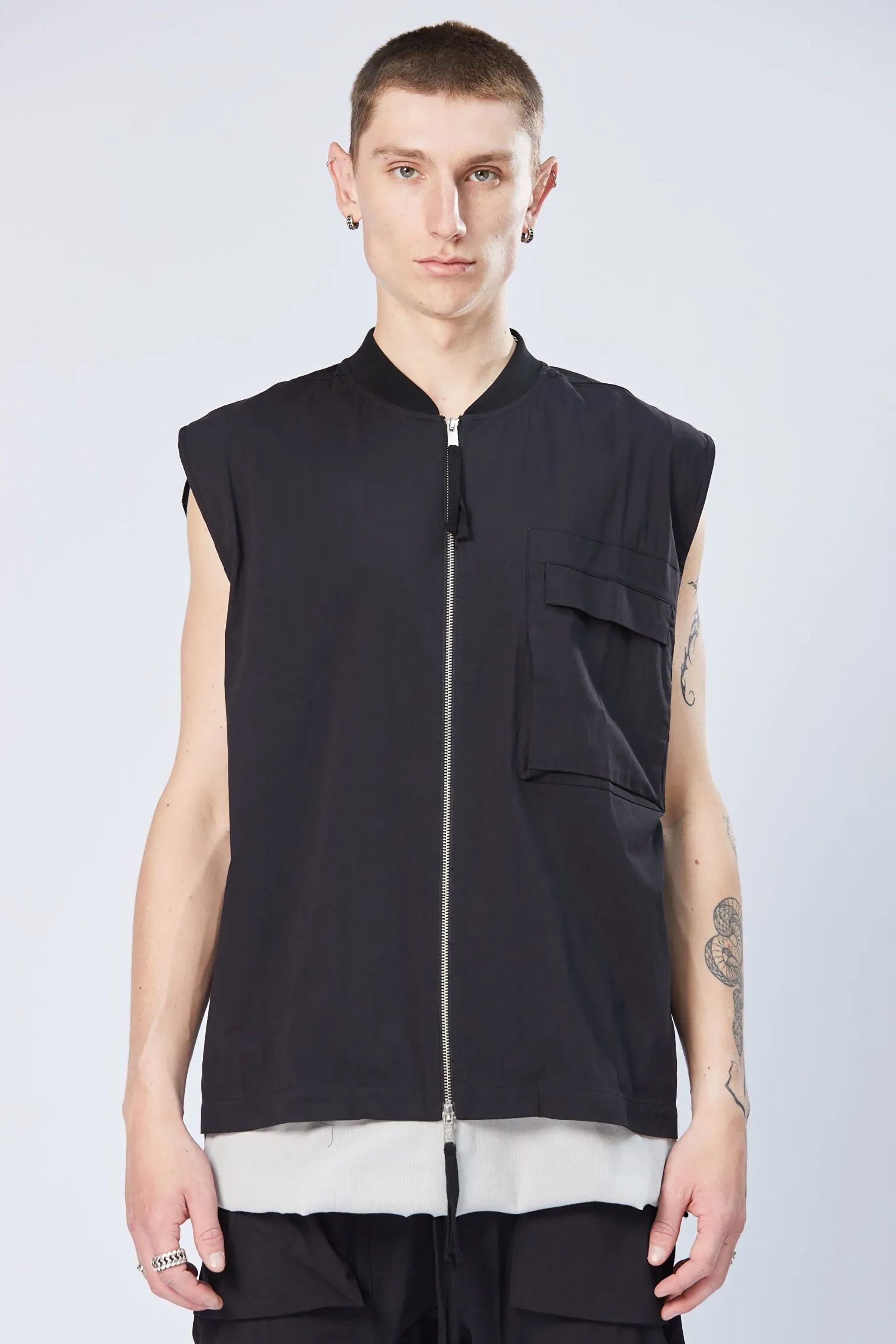 THOM KROM Cotton Nylon Stretch Bomber Vest