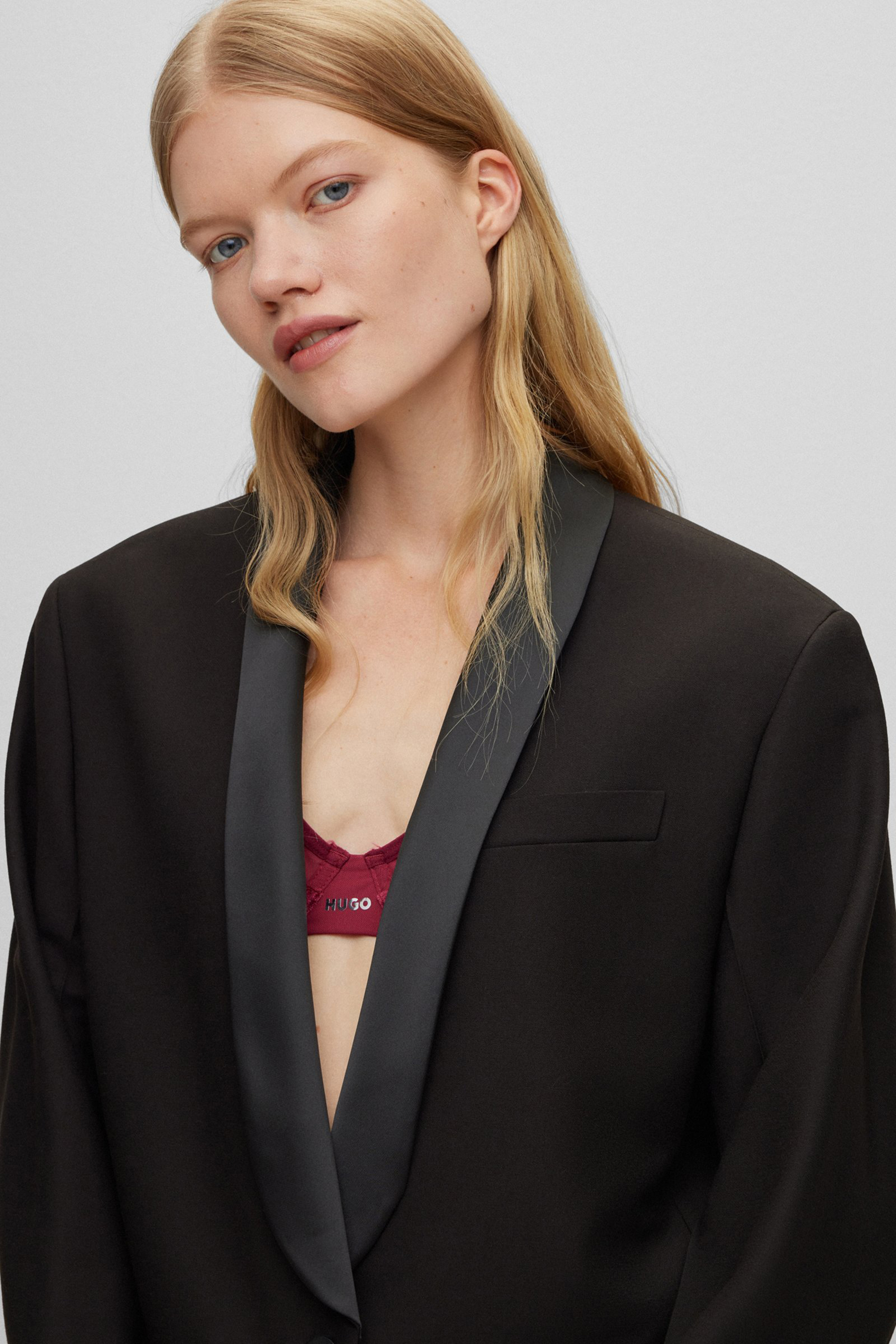 HUGO Oversized Viscose Blend Blazer Amusar