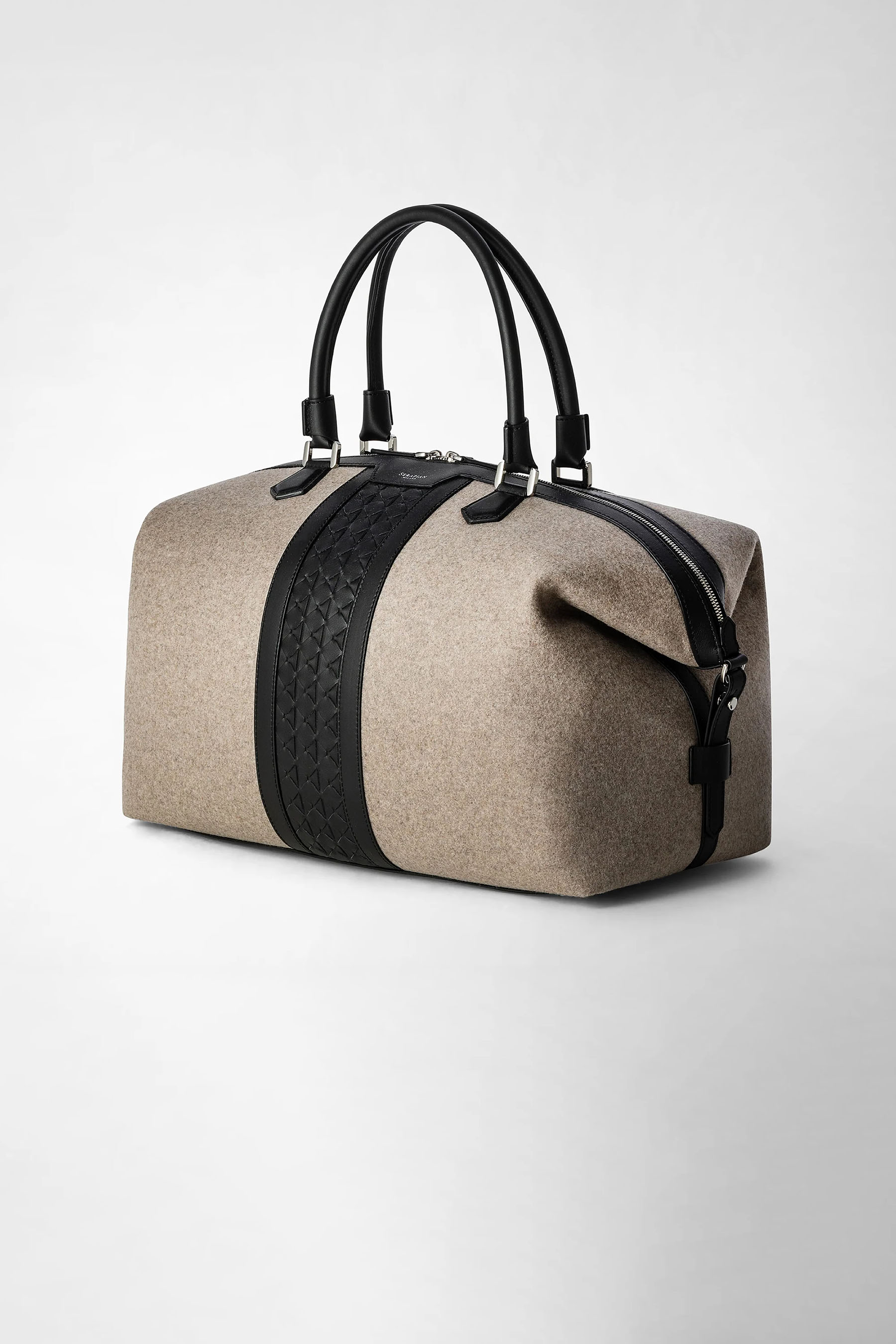 SERAPIAN Wool & Mosaico Leather Travel Bag