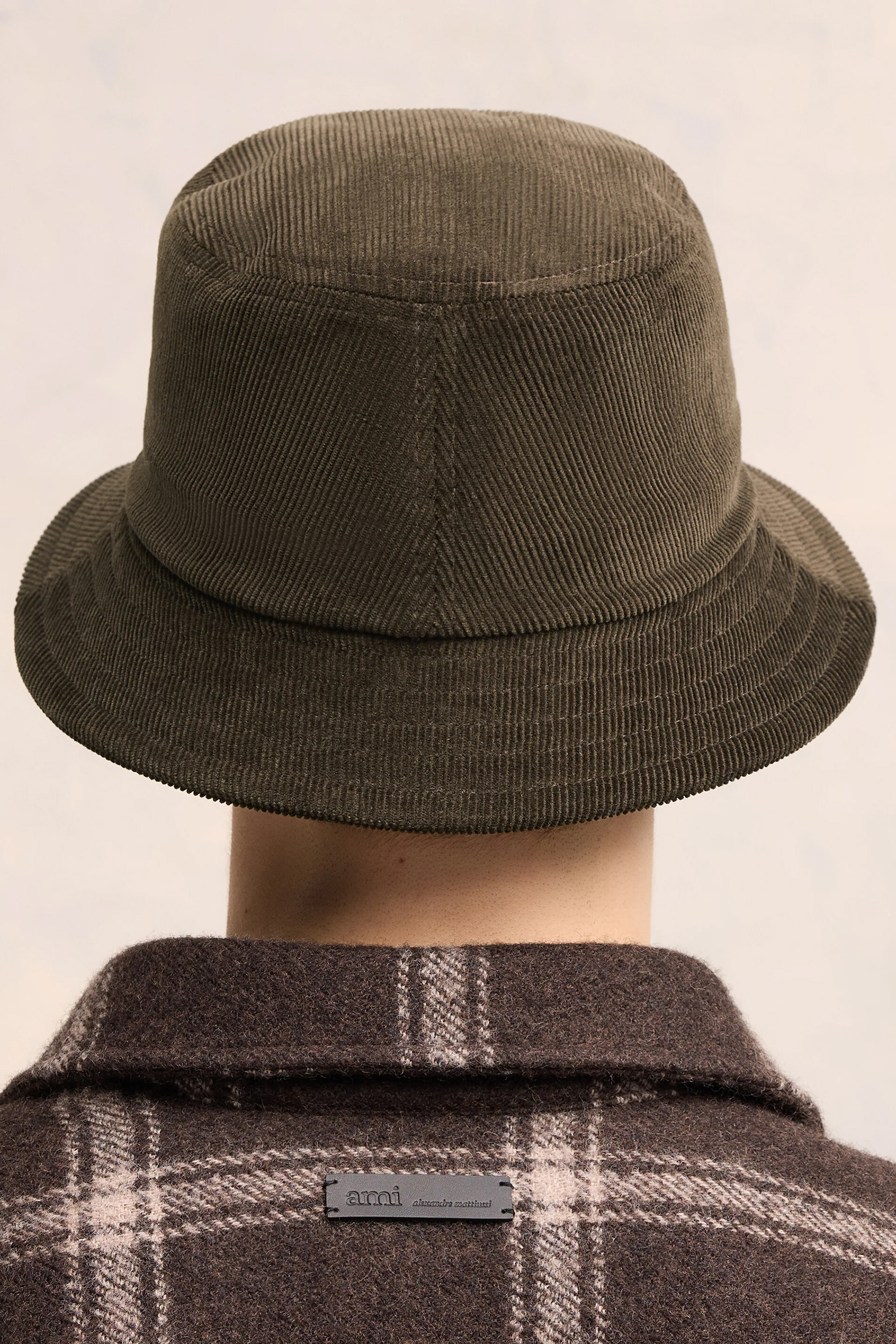 AMI PARIS Embroidered Cotton Corduroy Bucket Hat