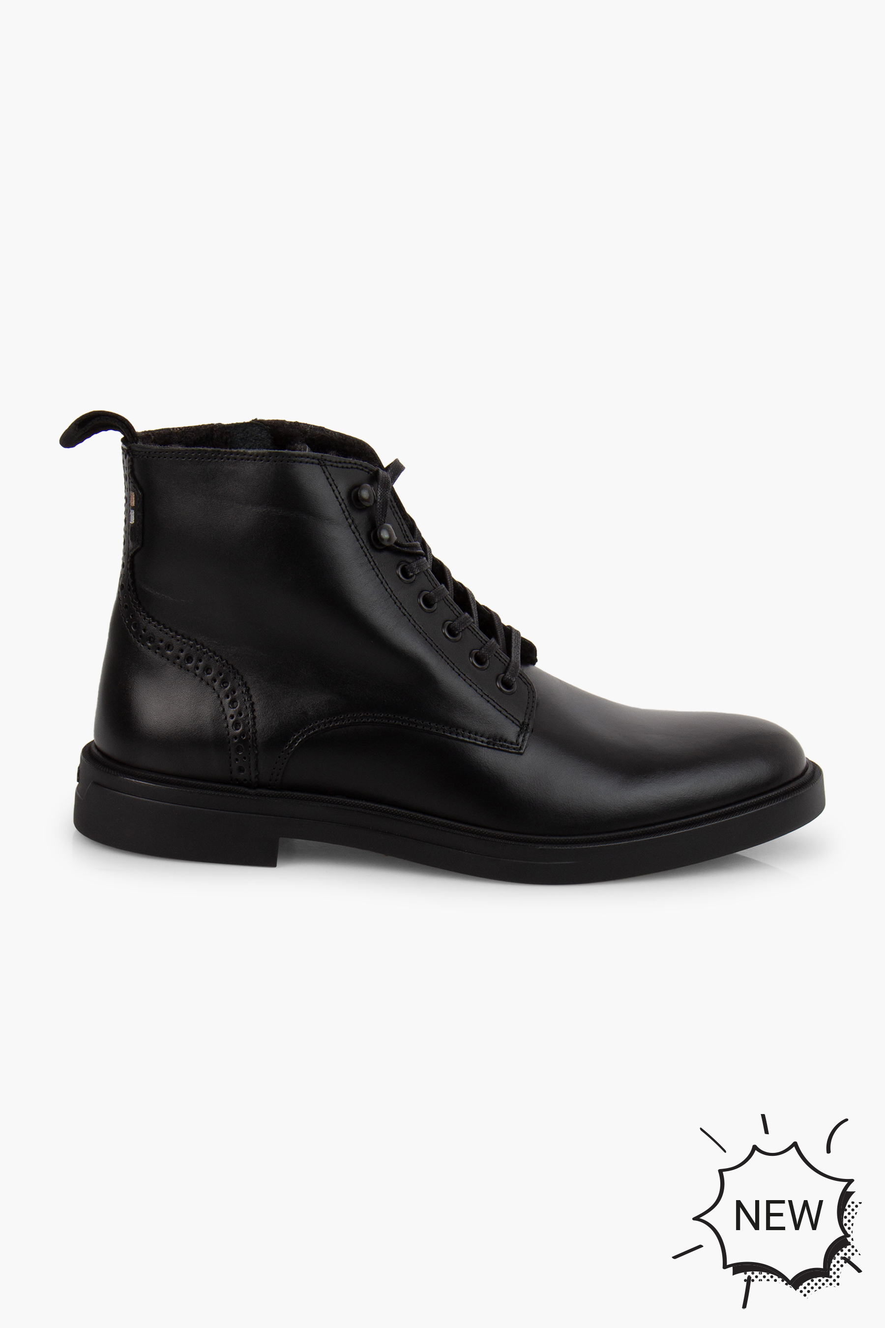 BOSS Lined Leather Ankle Boots Calev