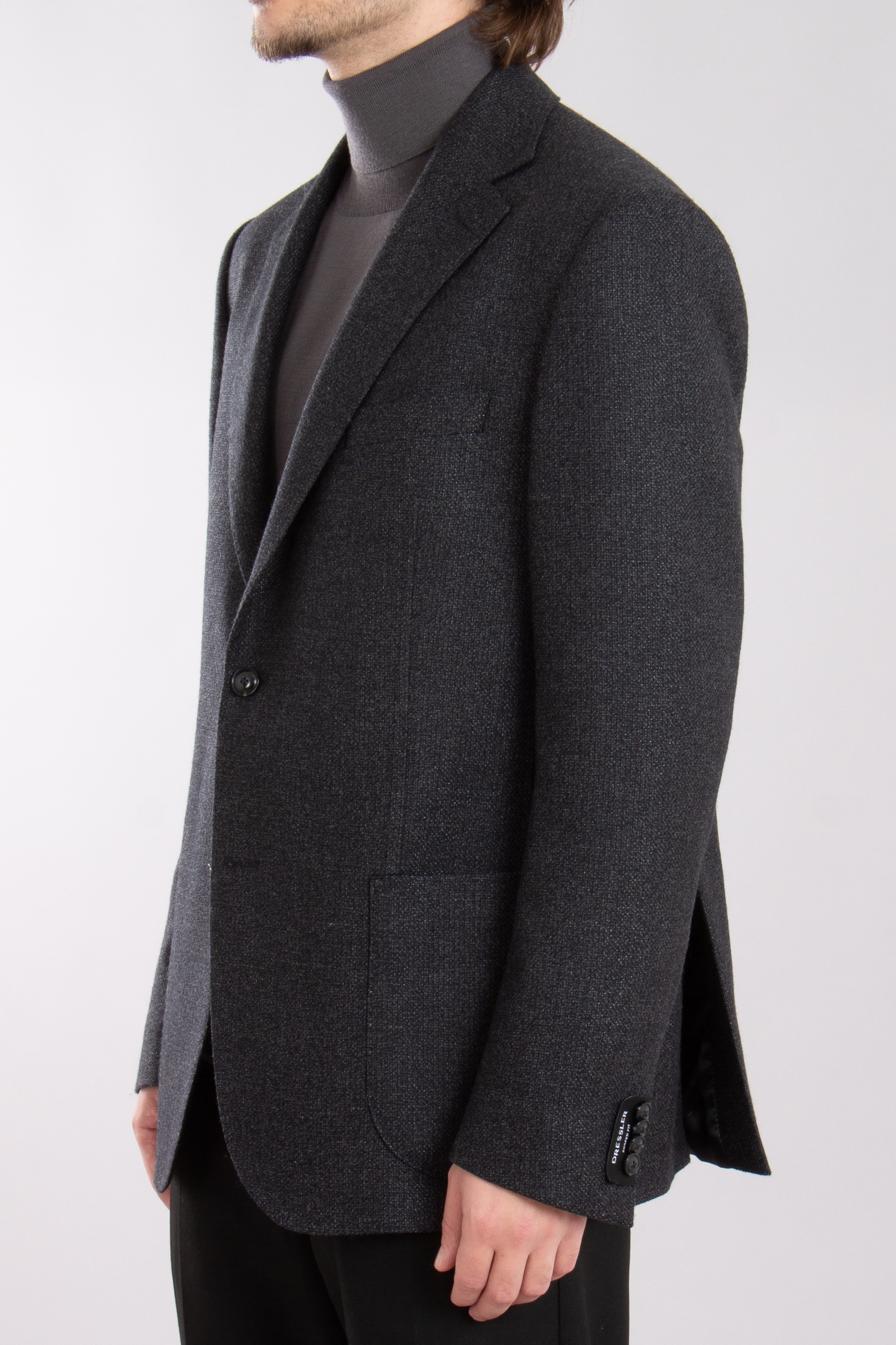 DRESSLER Shaped Fit Textured Wool-Silk-Cashmere Blend Jacket Sendrik