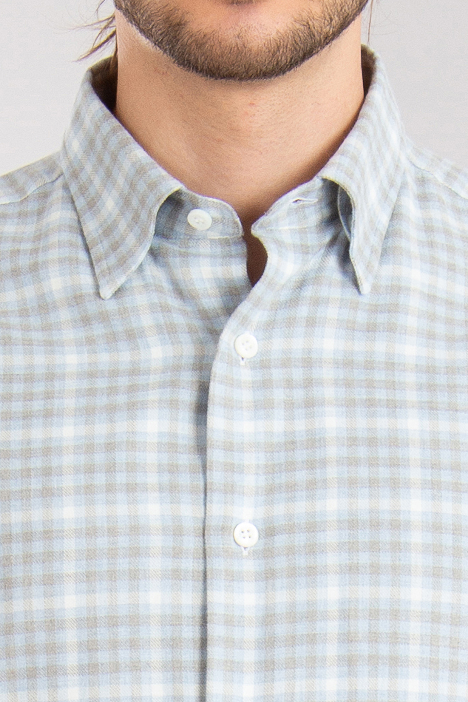 BRIONI Checked Cotton Flannel Shirt