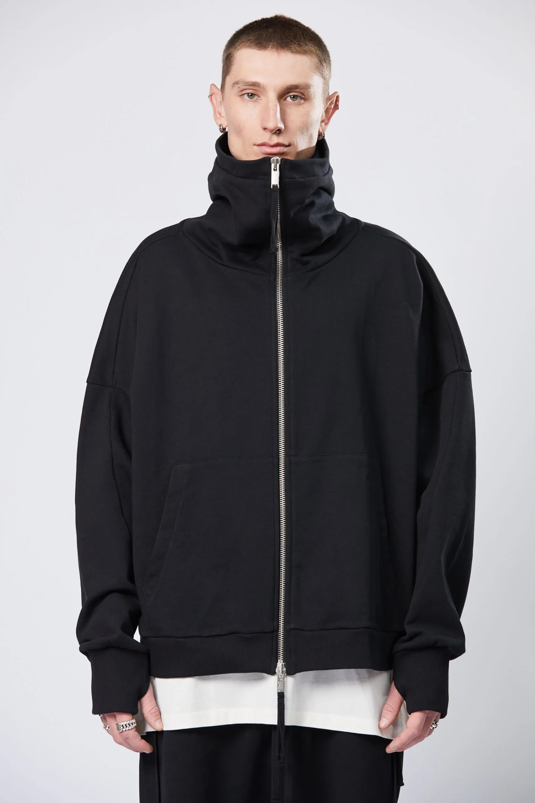 THOM KROM Cotton Stretch Zip-Hoodie 