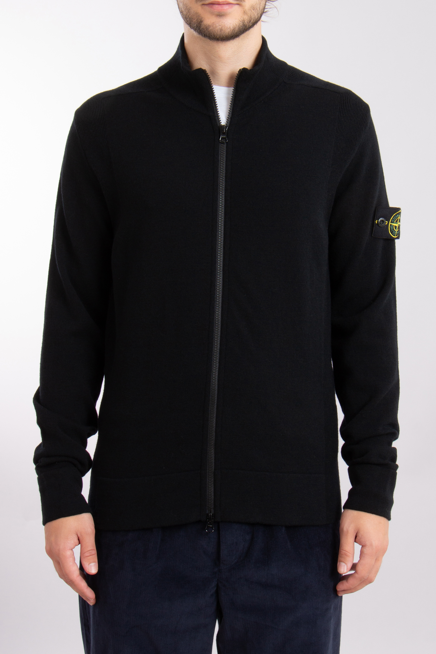 STONE ISLAND Virgin Wool Blend Knit Jacket