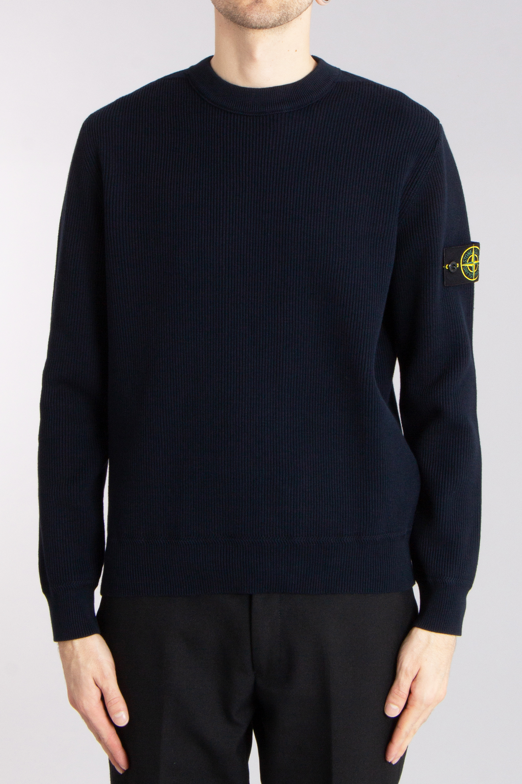 STONE ISLAND Ribbed Soft Organic Cotton Sweater