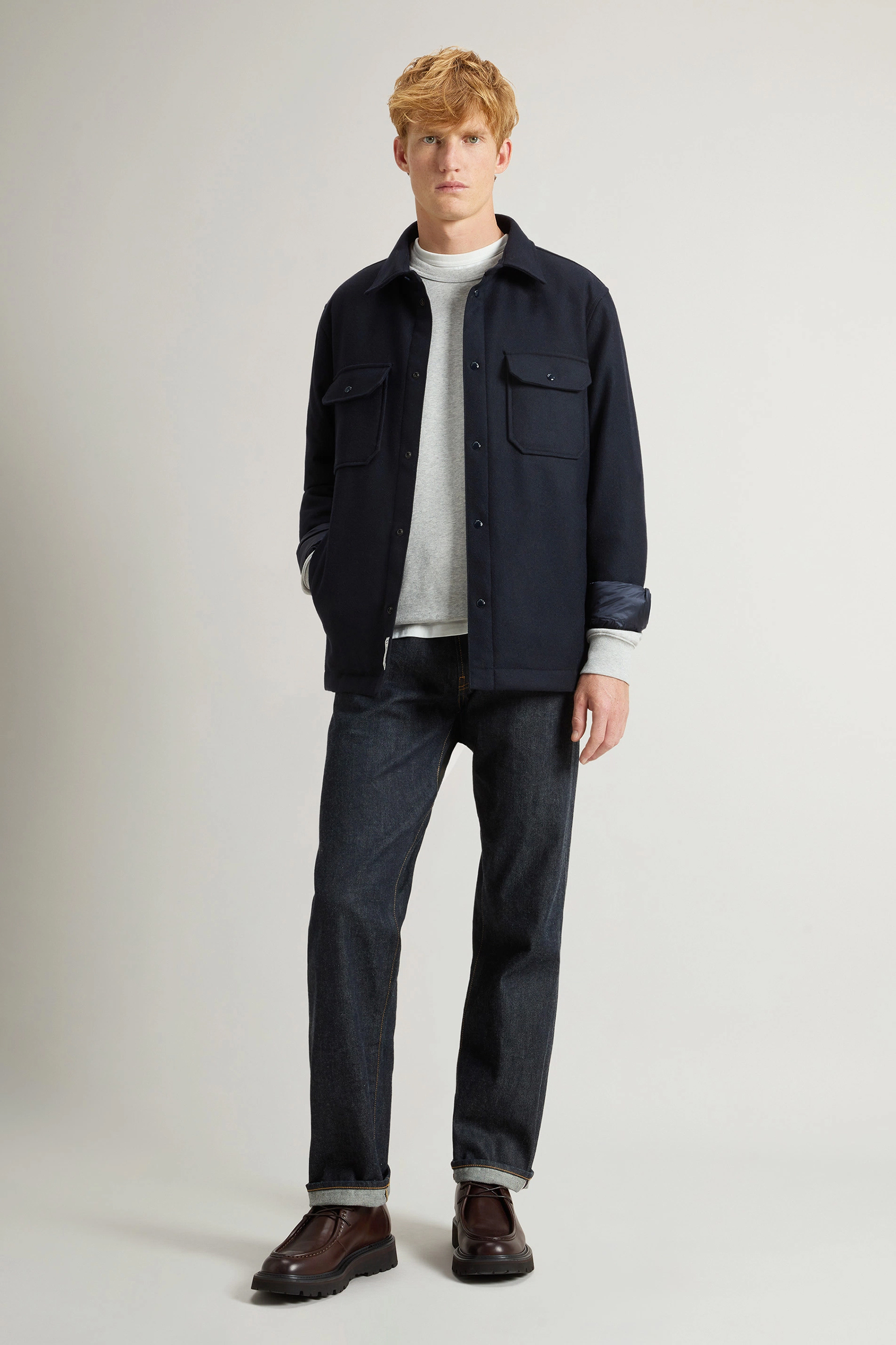 WOOLRICH Recycled Melton Wool Blend Alaskan Overshirt