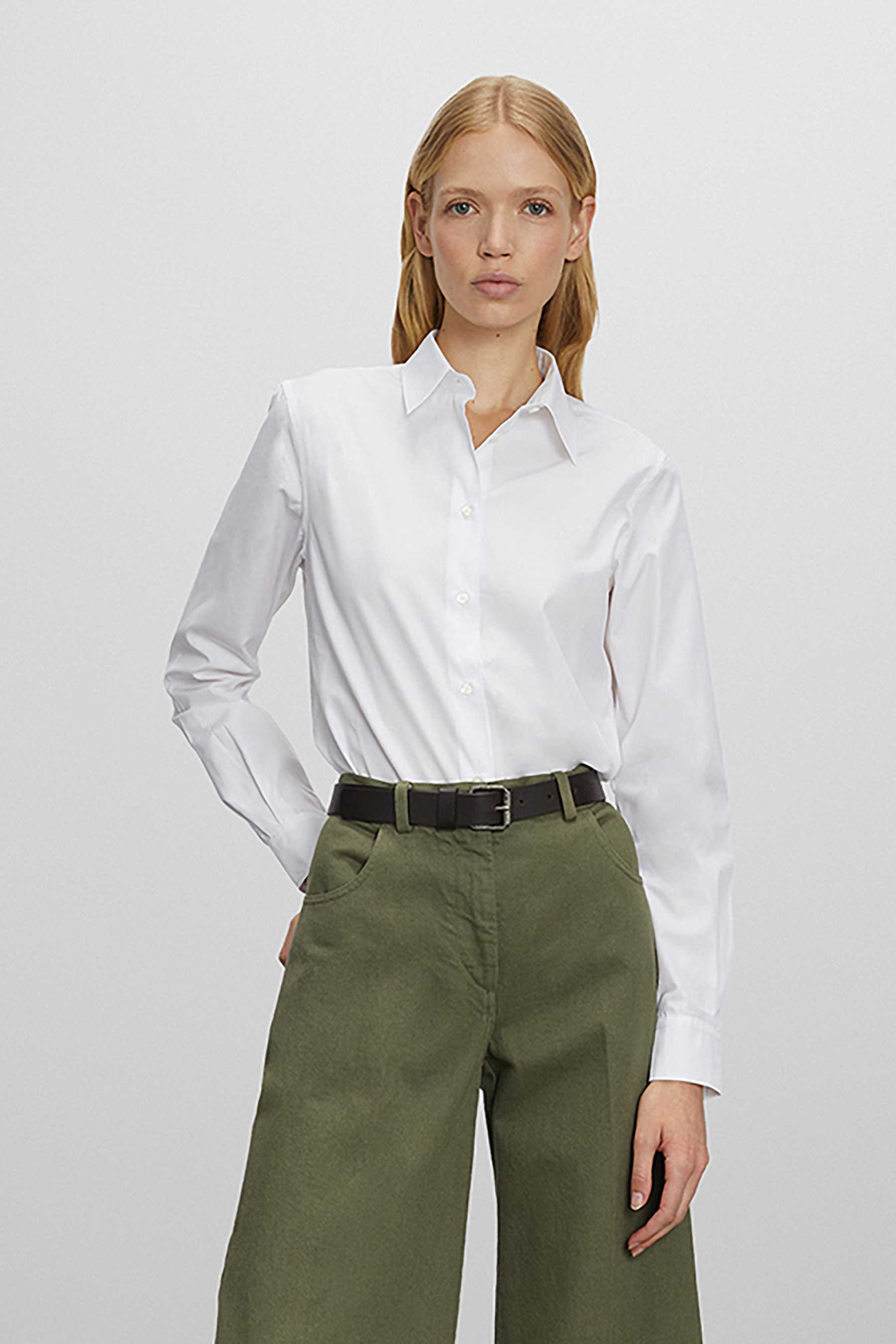 ASPESI Cotton Blend Stretch Blouse