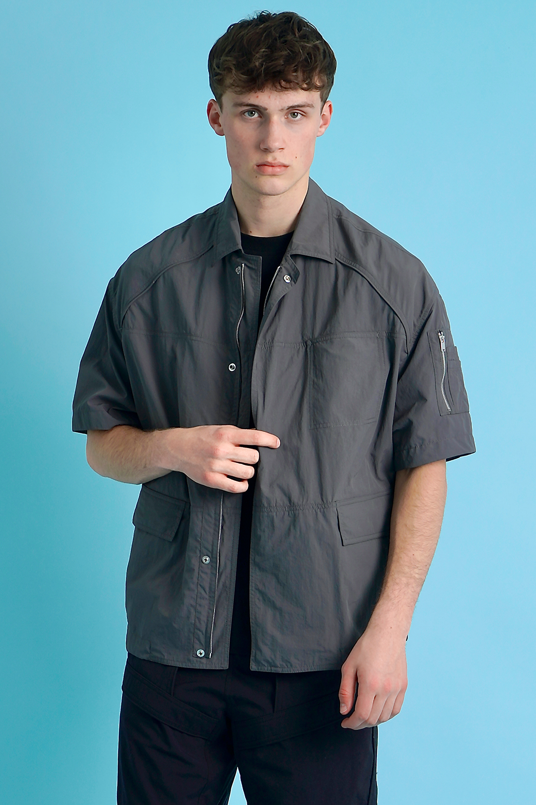 JUUN.J Oversized Nylon Short-Sleeve Shirt