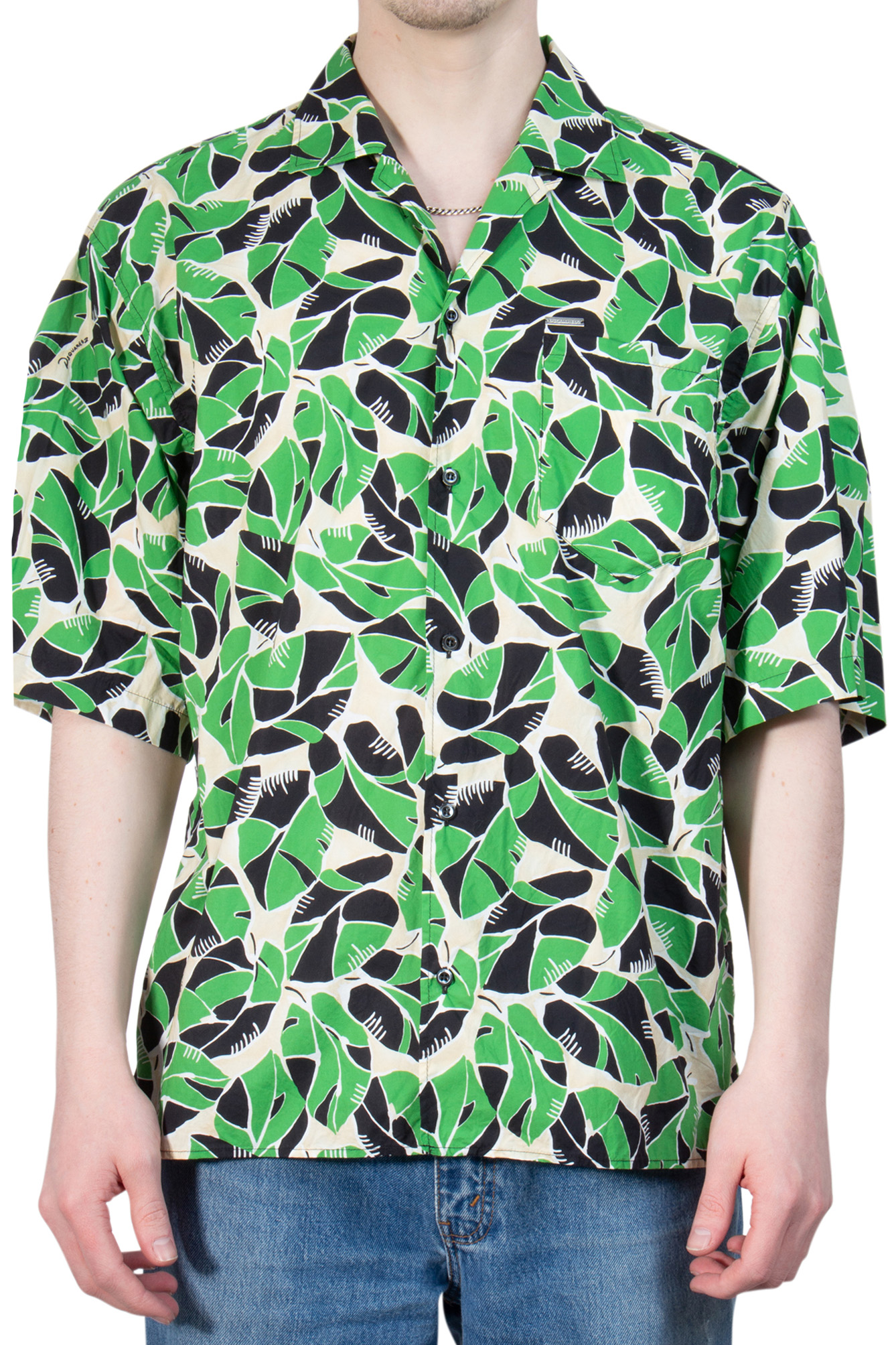 DSQUARED2 Printed Cotton Bowling Dropped Shirt