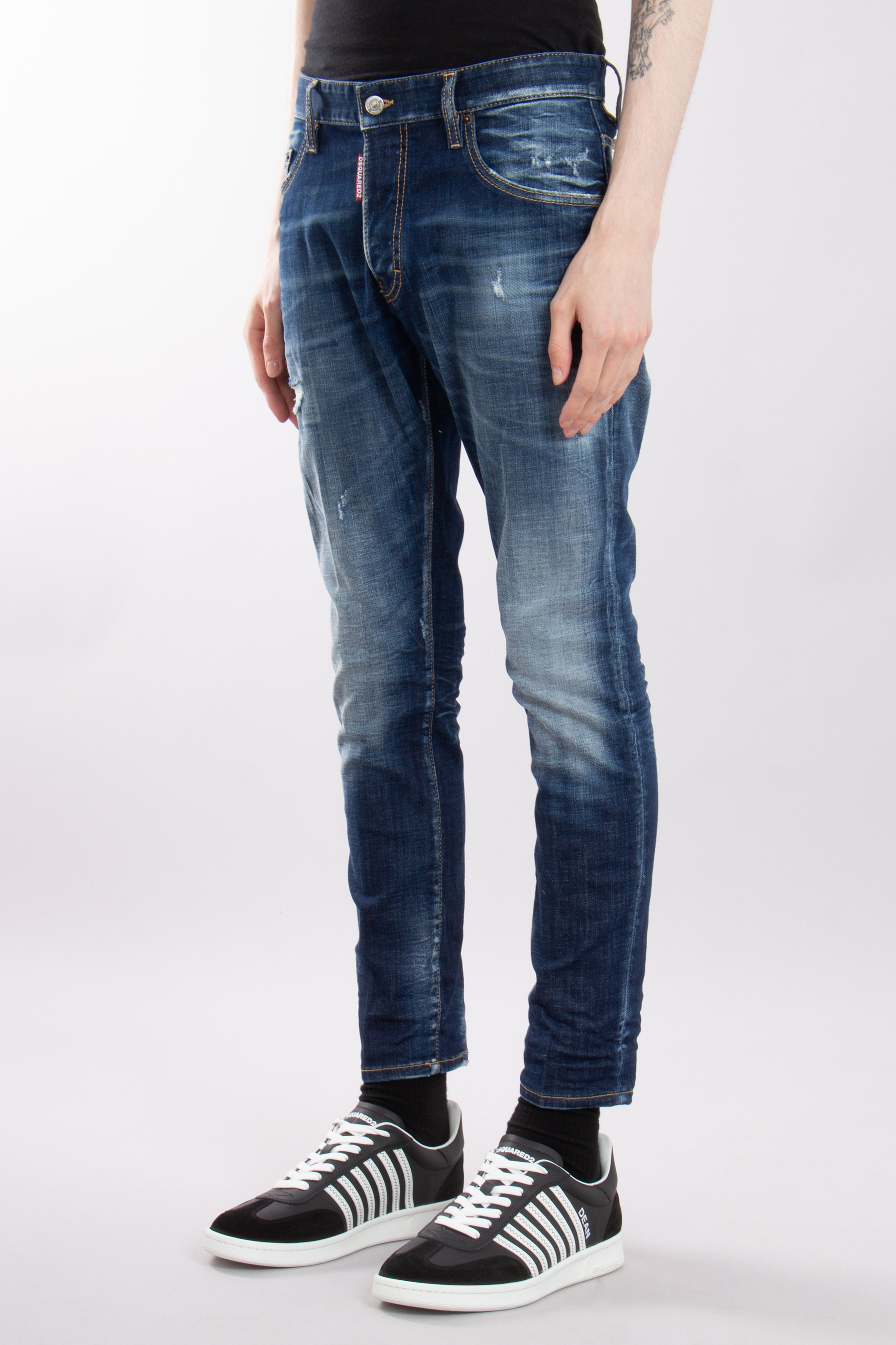 DSQUARED2 Cotton Stretch Denim Skater Jeans