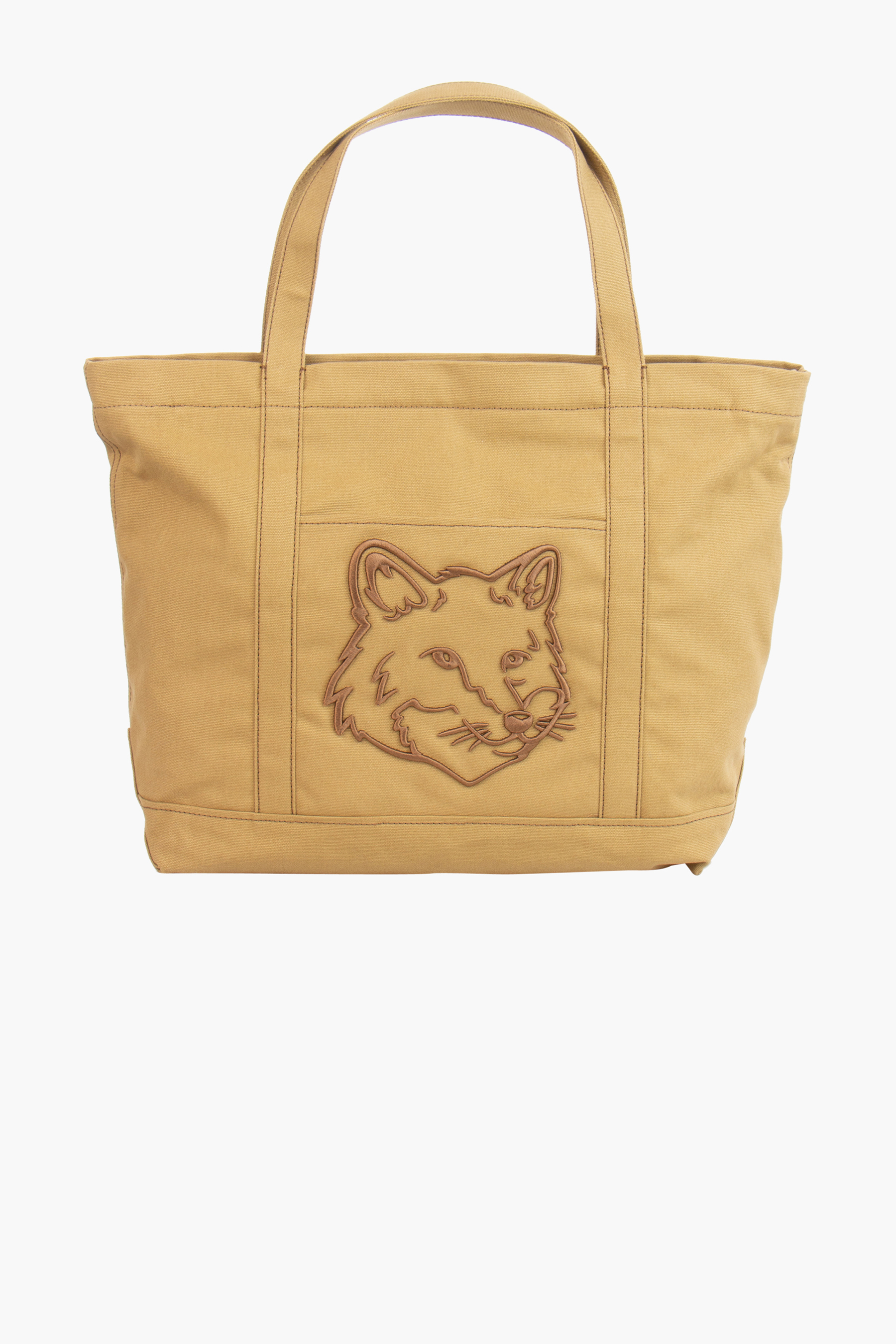 MAISON KITSUNÉ Large Fox Head Coated Canvas Tote Bag 