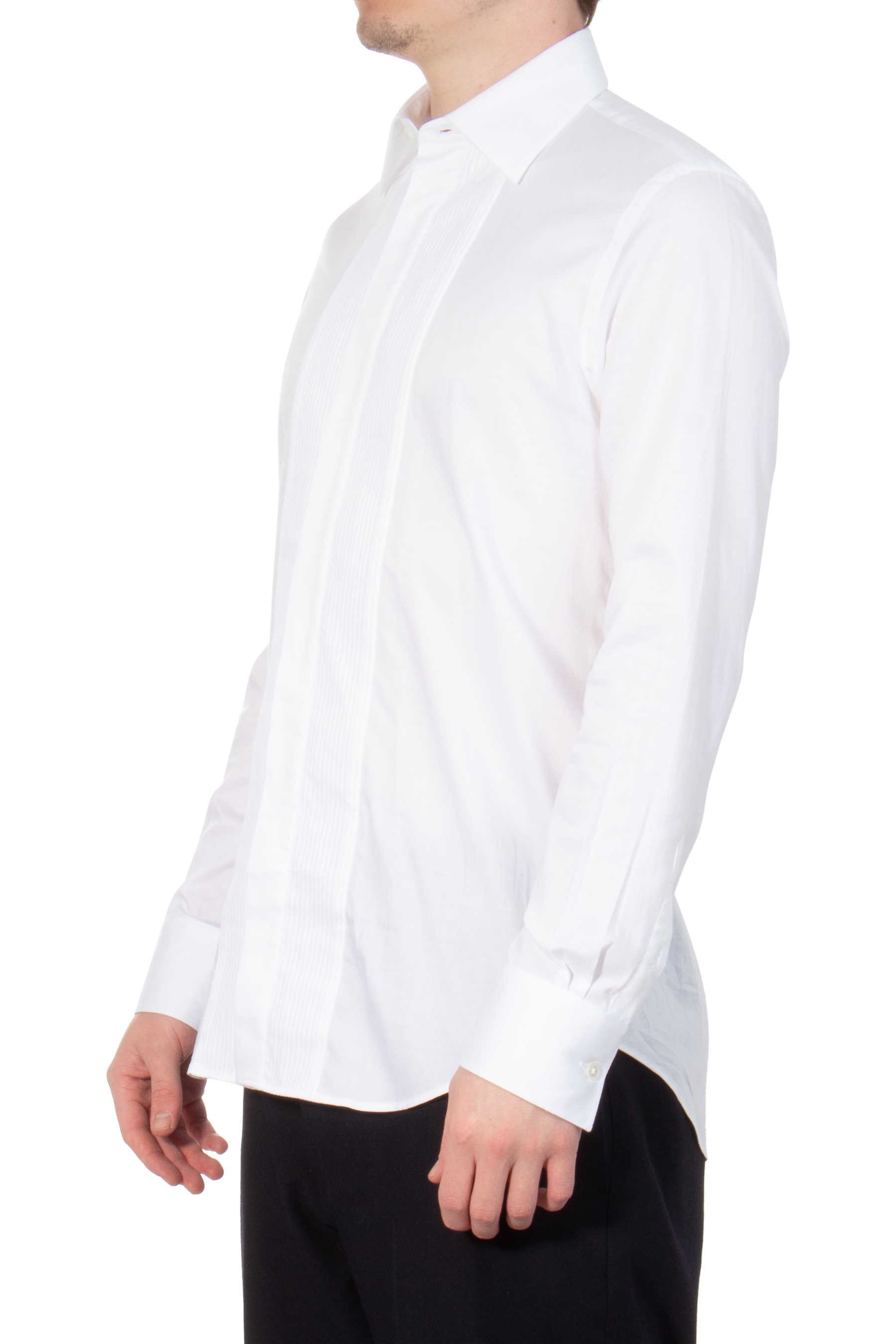 PAUL SMITH Pleated Front Cotton Evening Shirt