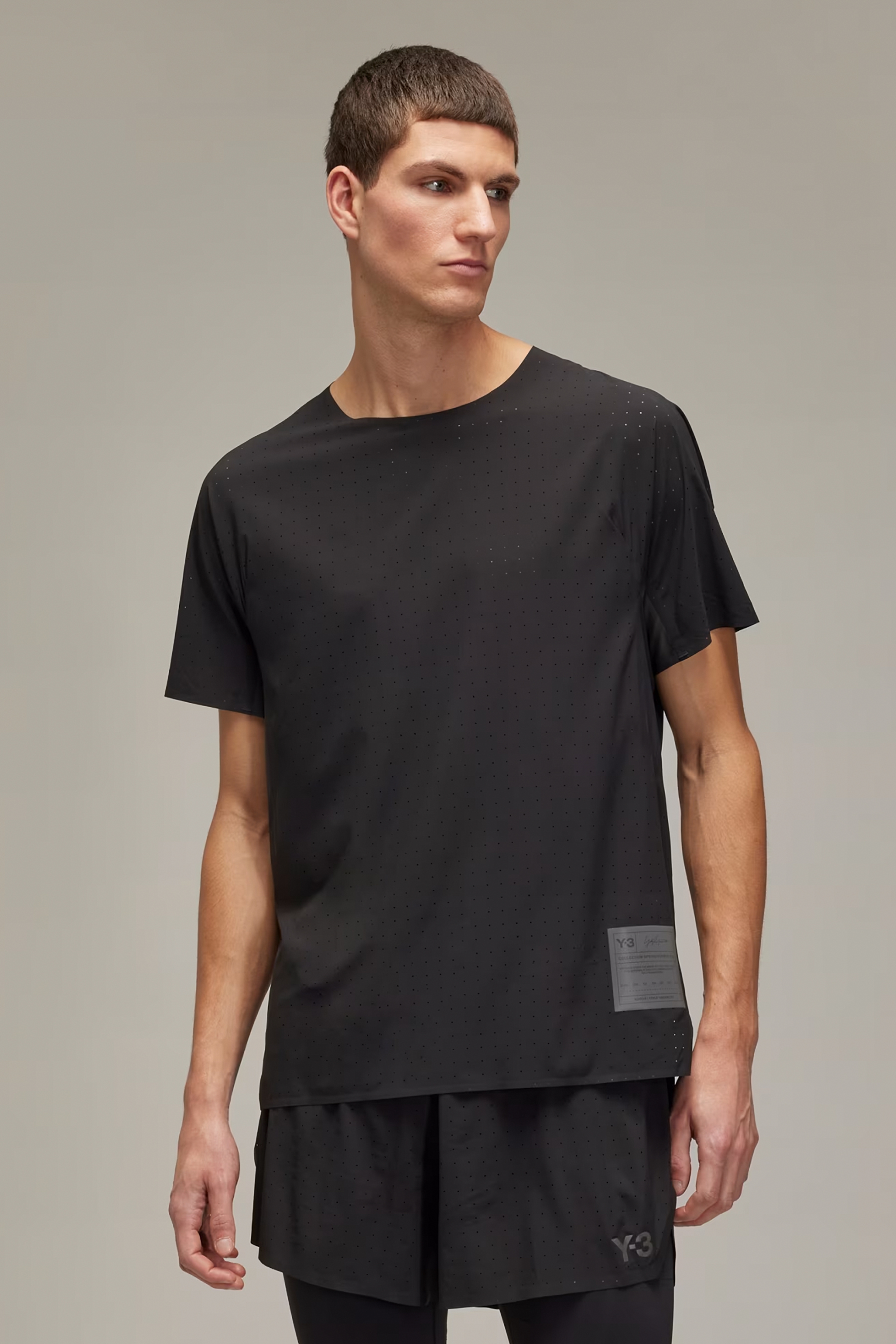 Y-3 Regular Fit Recycled Polyester Stretch Performance Running T-Shirt