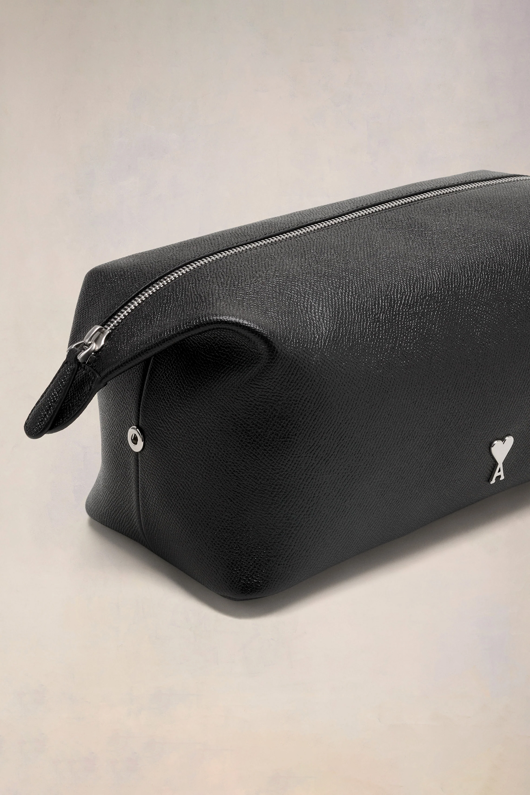 AMI PARIS Grained Leather Toiletry Pouch