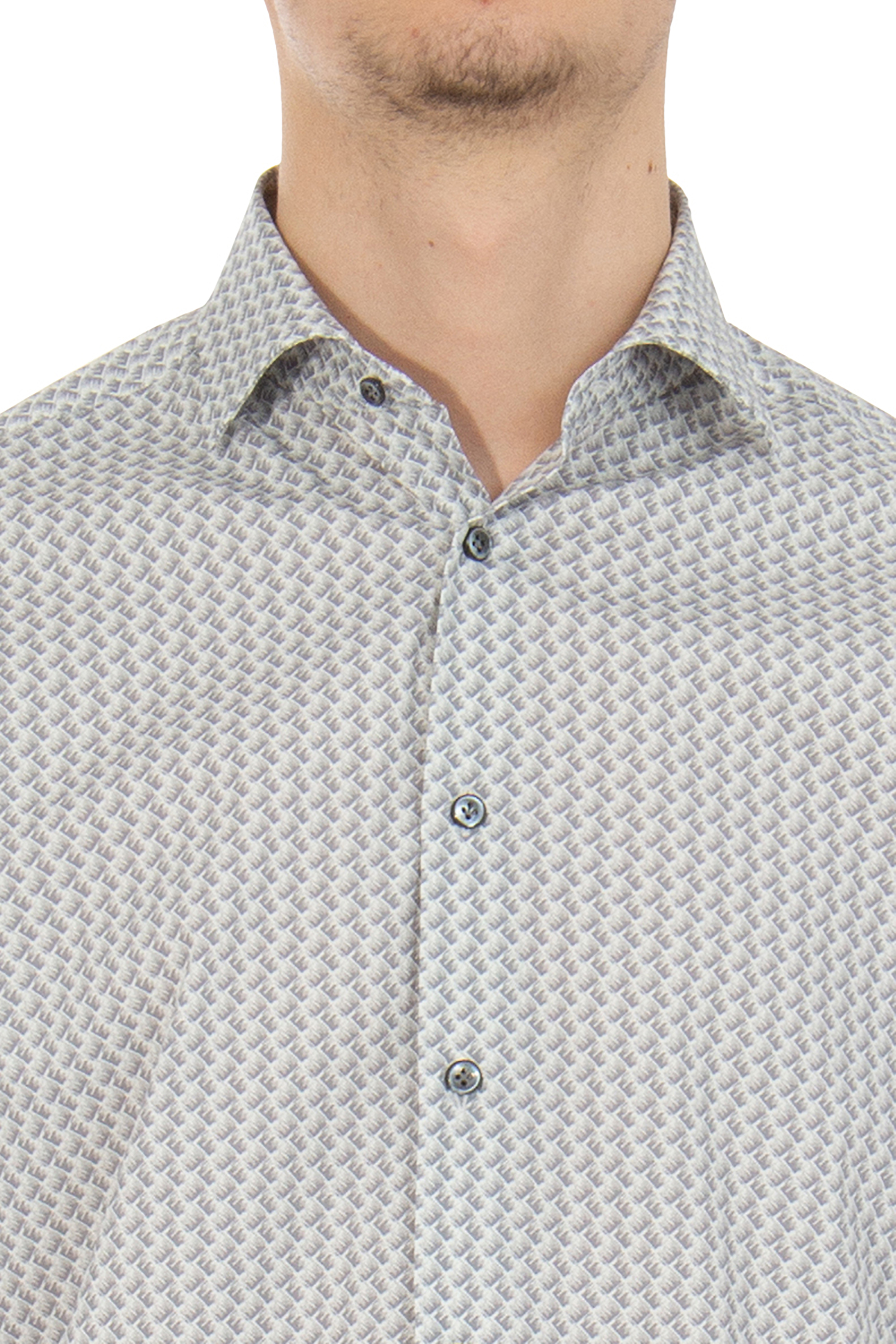 PAL ZILERI Printed Cotton Stretch Shirt 