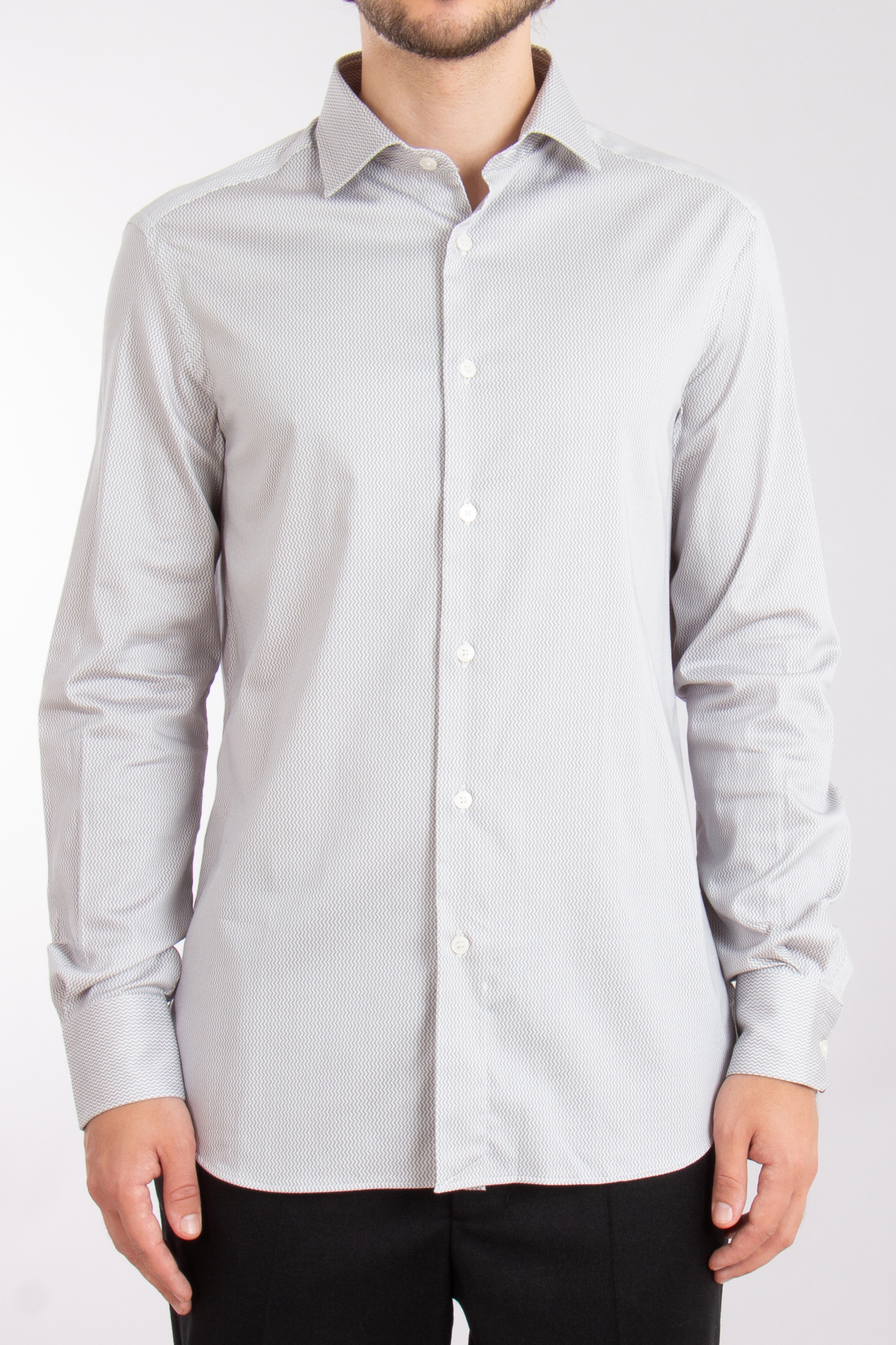 EMPORIO ARMANI Patterned Cotton Stretch Shirt