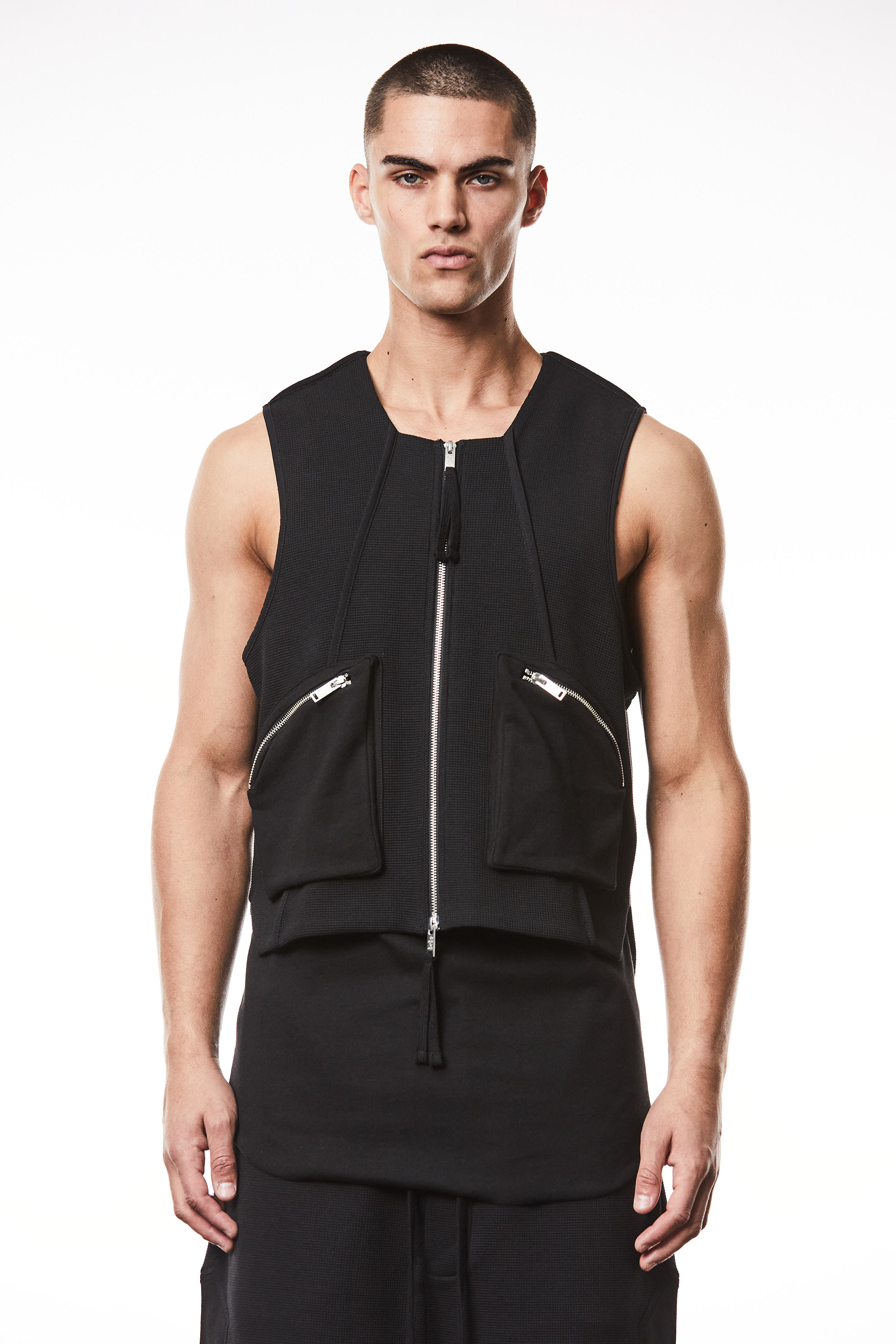 THOM KROM Structured Cotton Stretch Jersey Vest