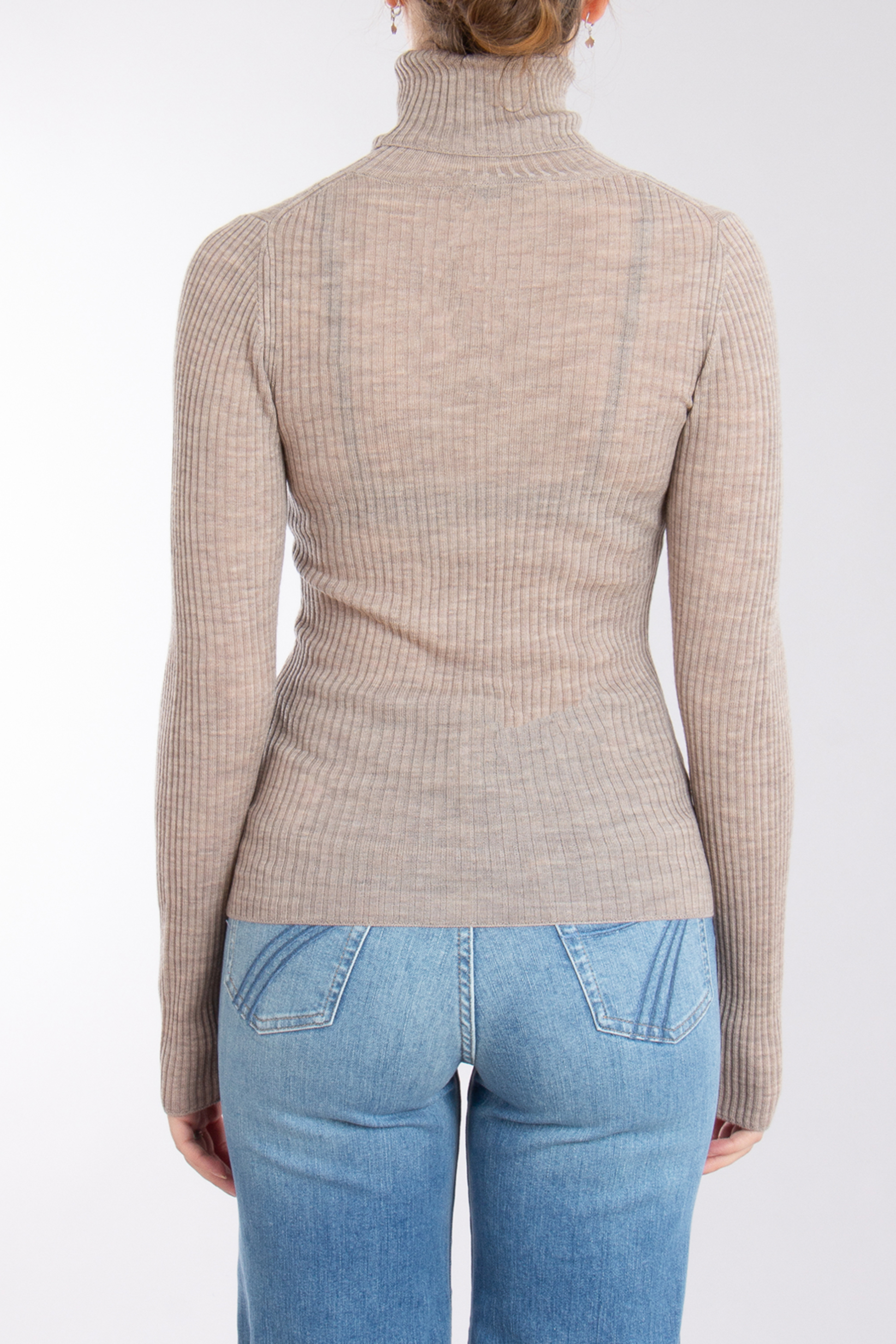 0039 ITALY Ribbed Wool Turtleneck Sweater Whiley