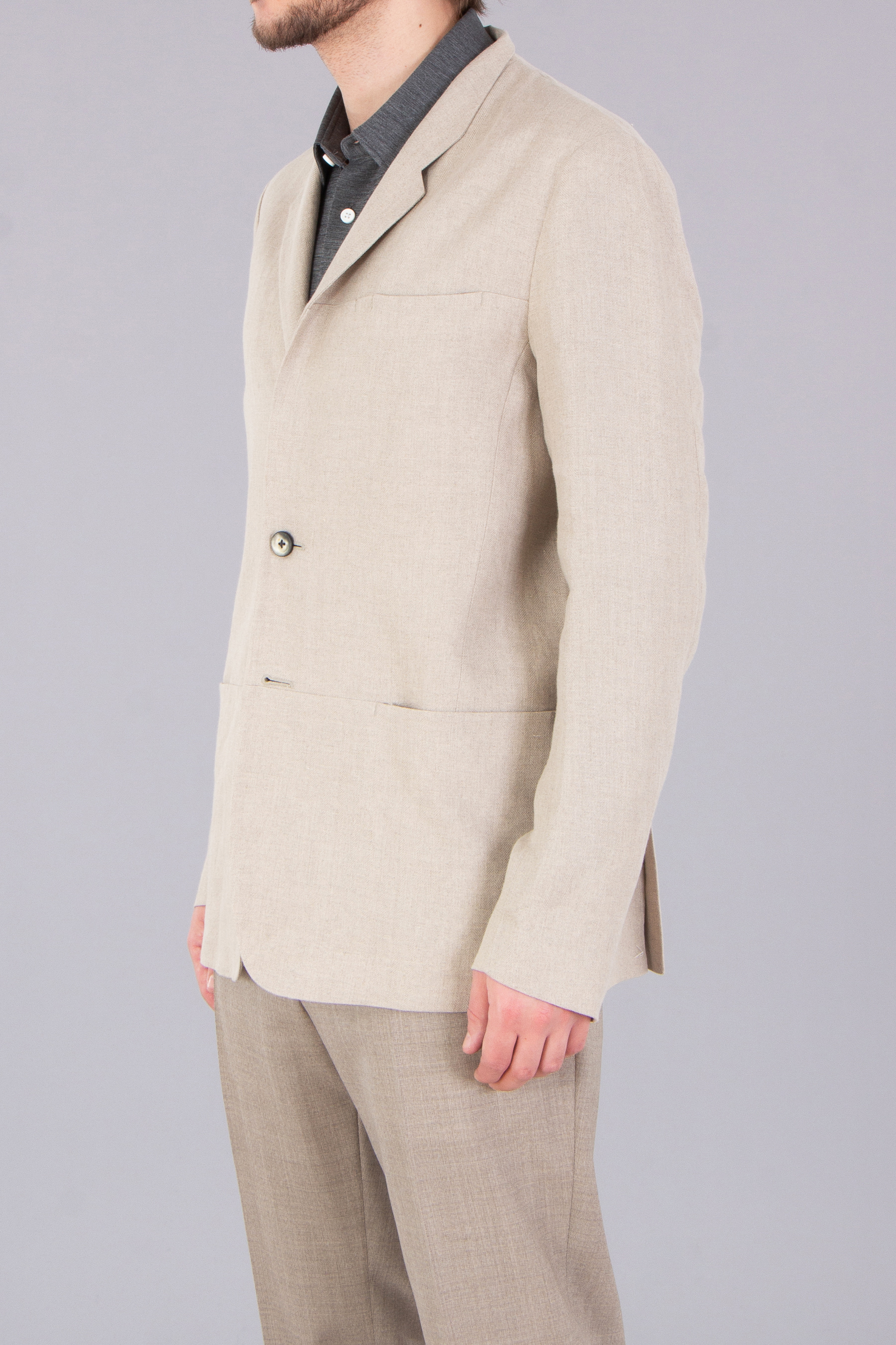 SEASE Herringbone Linen-Cotton Blend Jacket Ellen Blazer 2.0