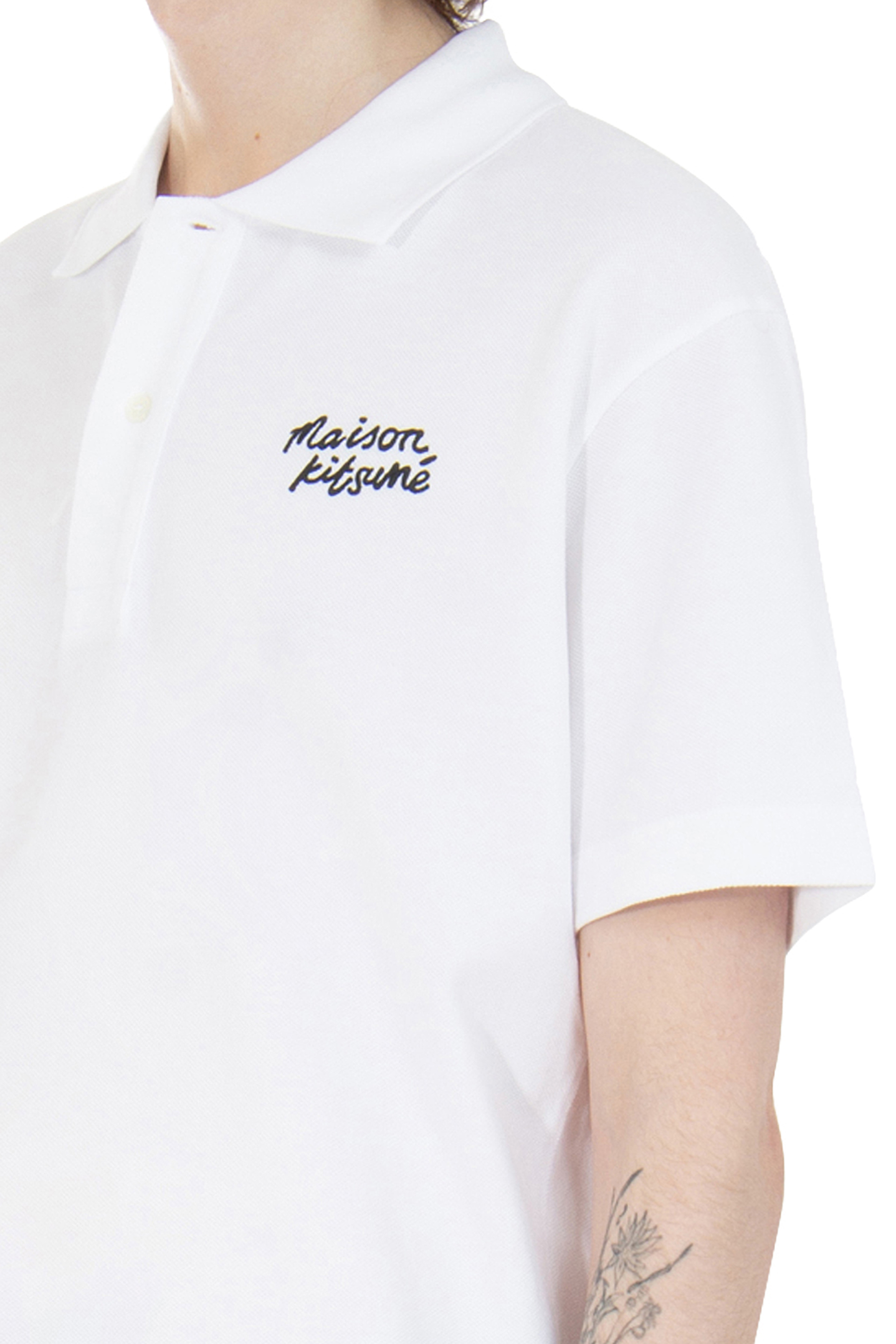 MAISON KITSUNÉ Embroidered Cotton Piqué Polo Shirt