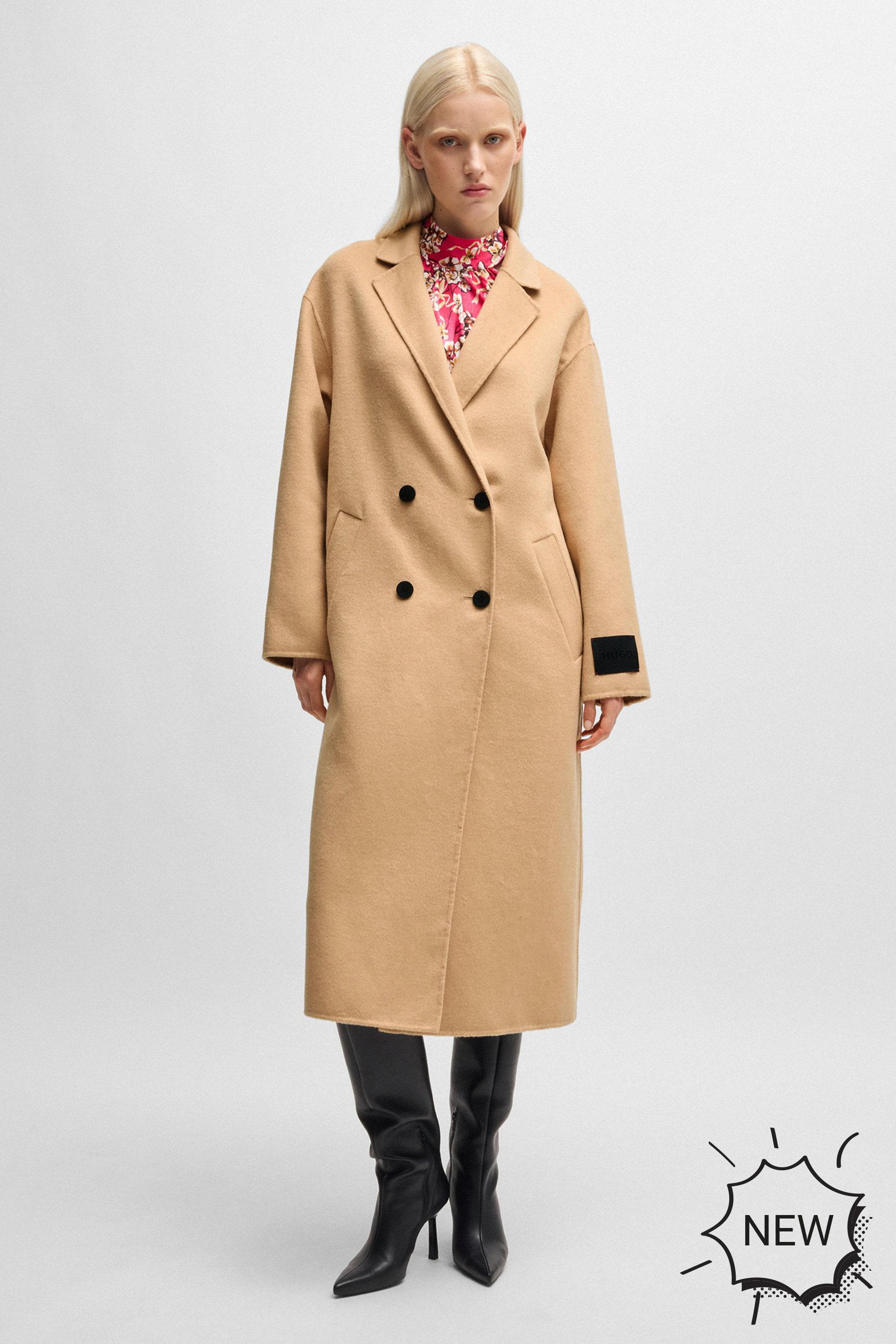 HUGO Oversized Double-Faced Wool Blend Coat Maneka