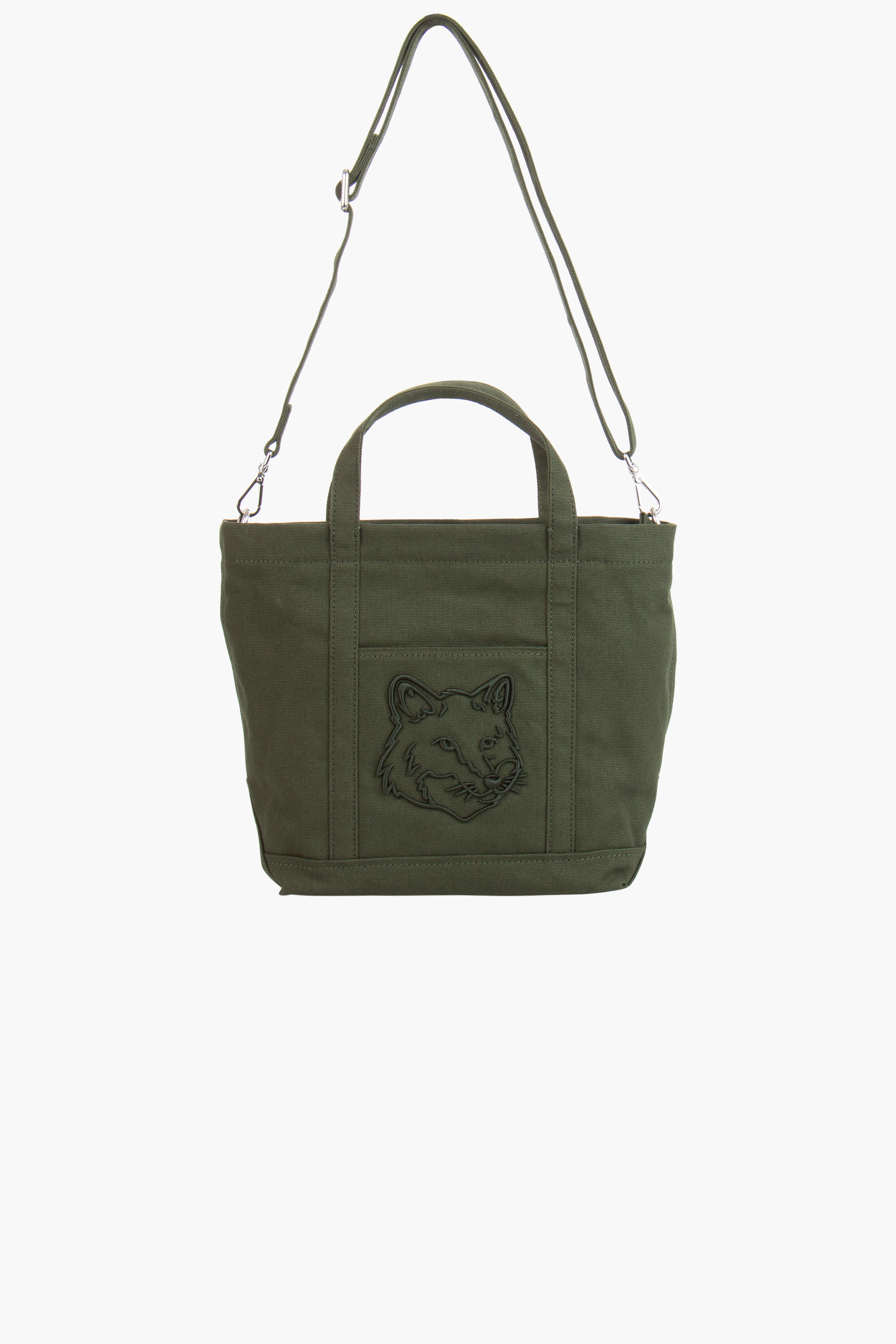 MAISON KITSUNÉ Small Fox Head Coated Canvas Tote Bag 