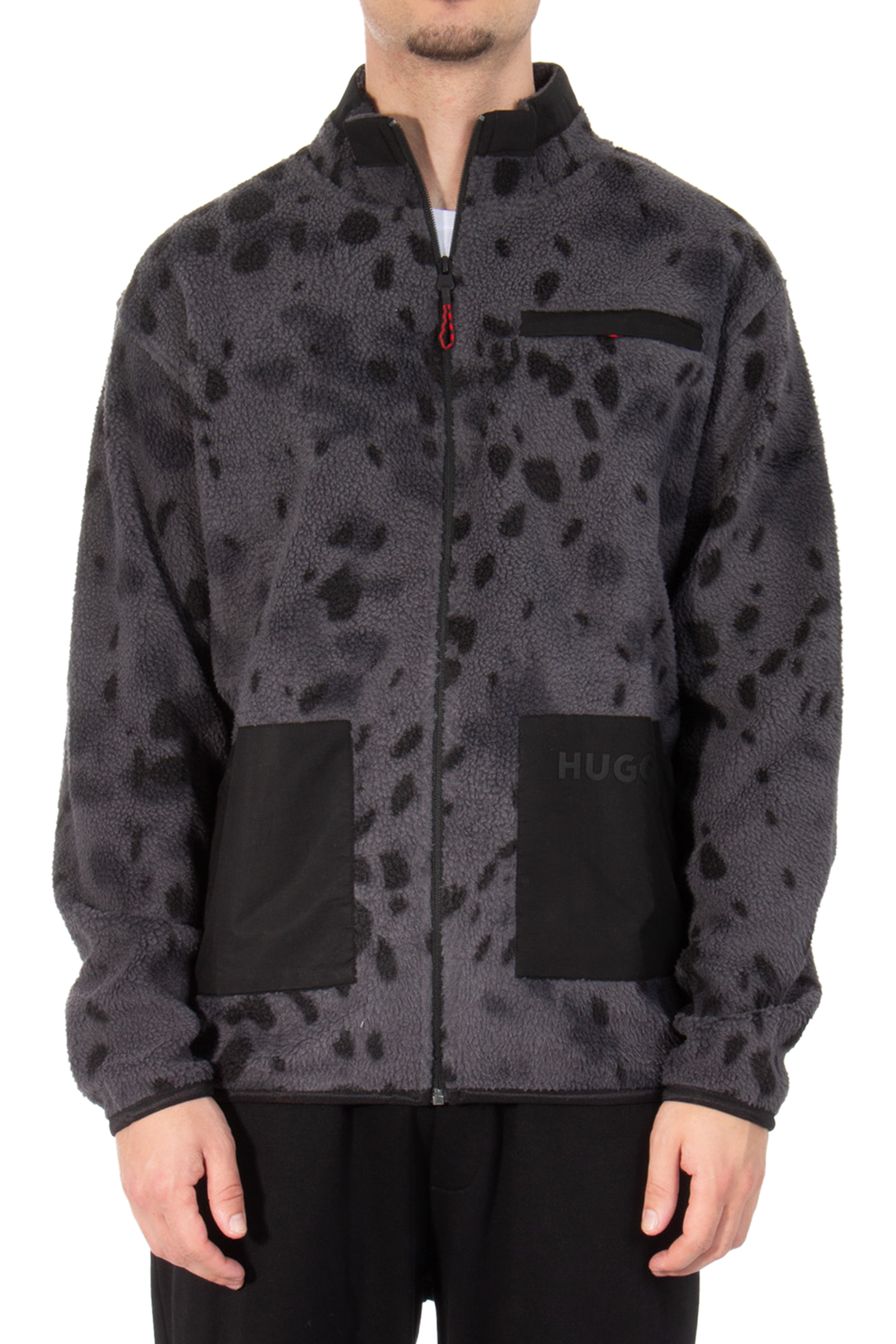 HUGO Patterned Fleece Sweatjacket Deleriac