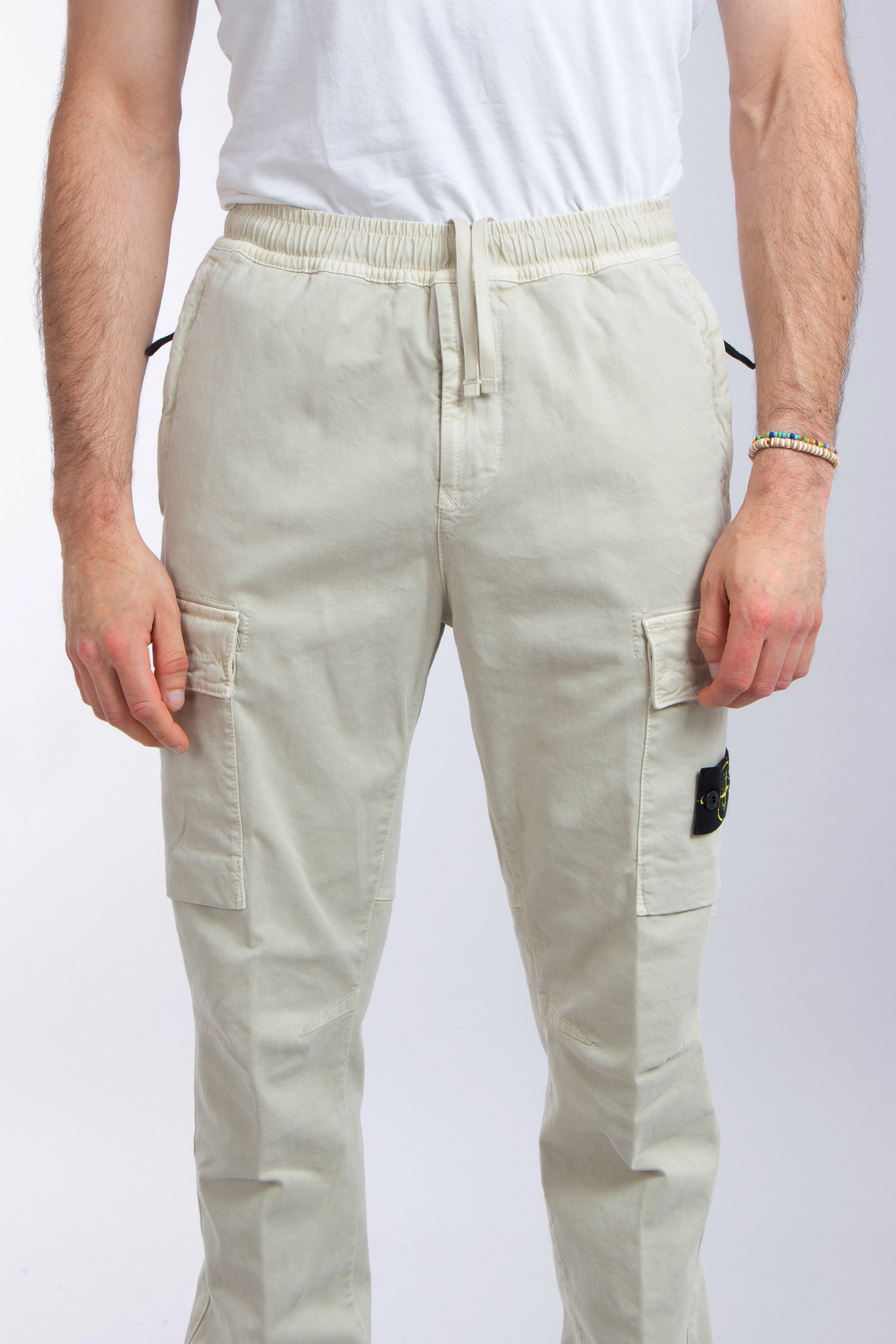 STONE ISLAND 'OLD' Effect Broken Cotton Twill Cargo Pants