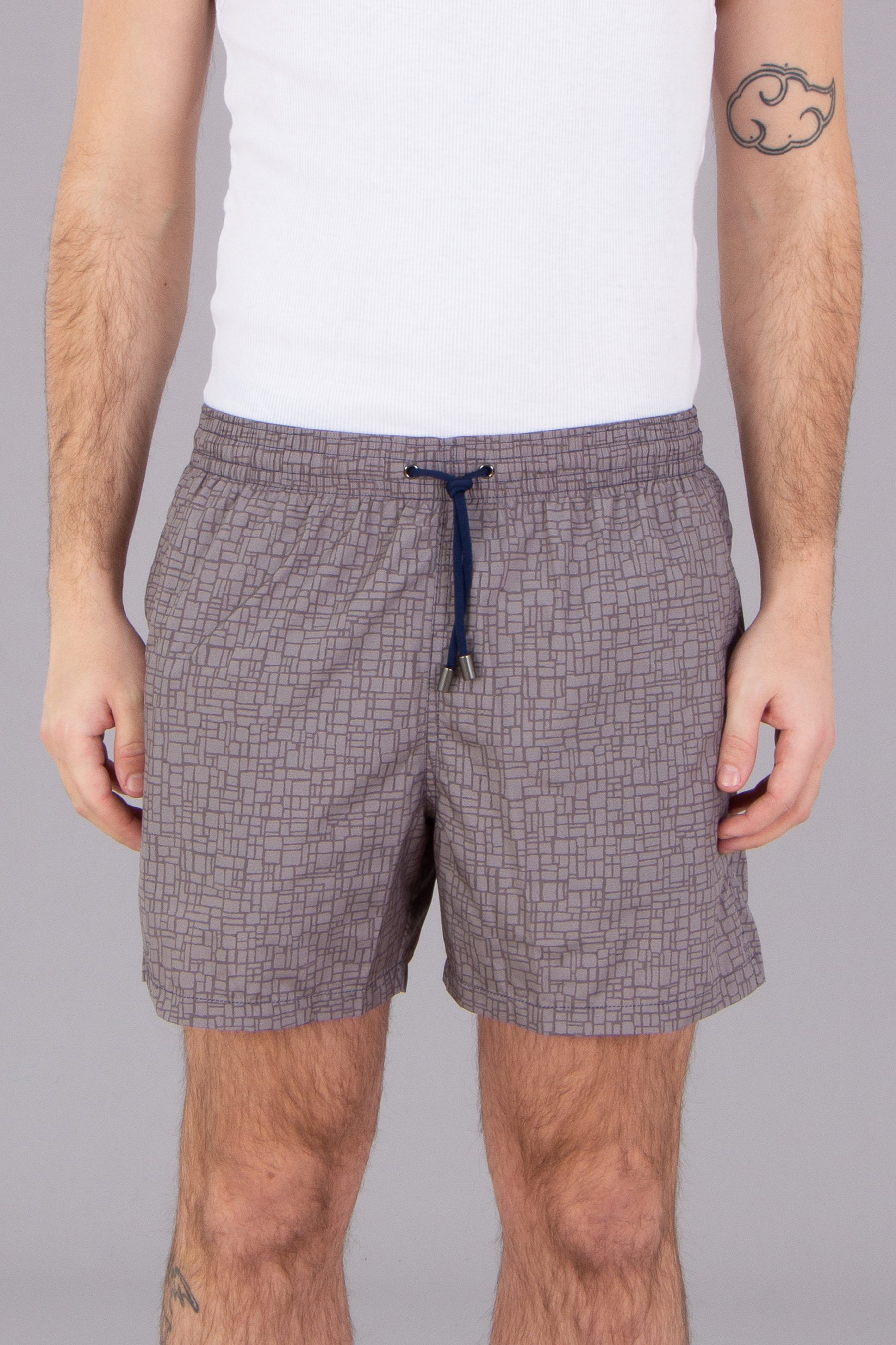 CANALI Patterned Technical Fabric Swim Shorts