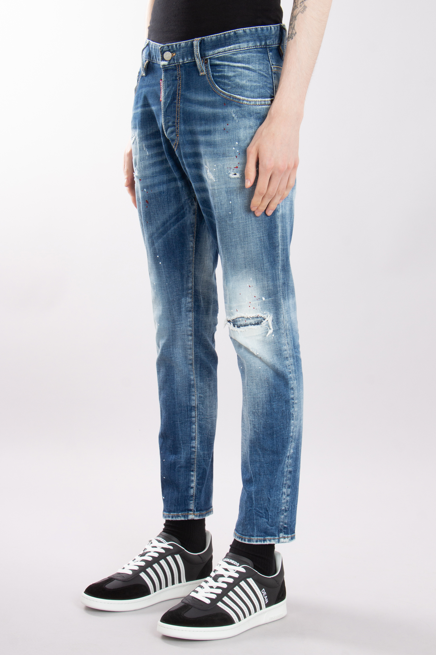 DSQUARED2 Medium Corduroy Patches Wash Skater Jeans