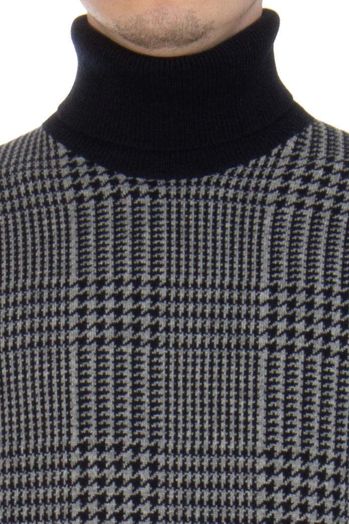 AIDA BARNI Patterned Cashmere Turtleneck Sweater