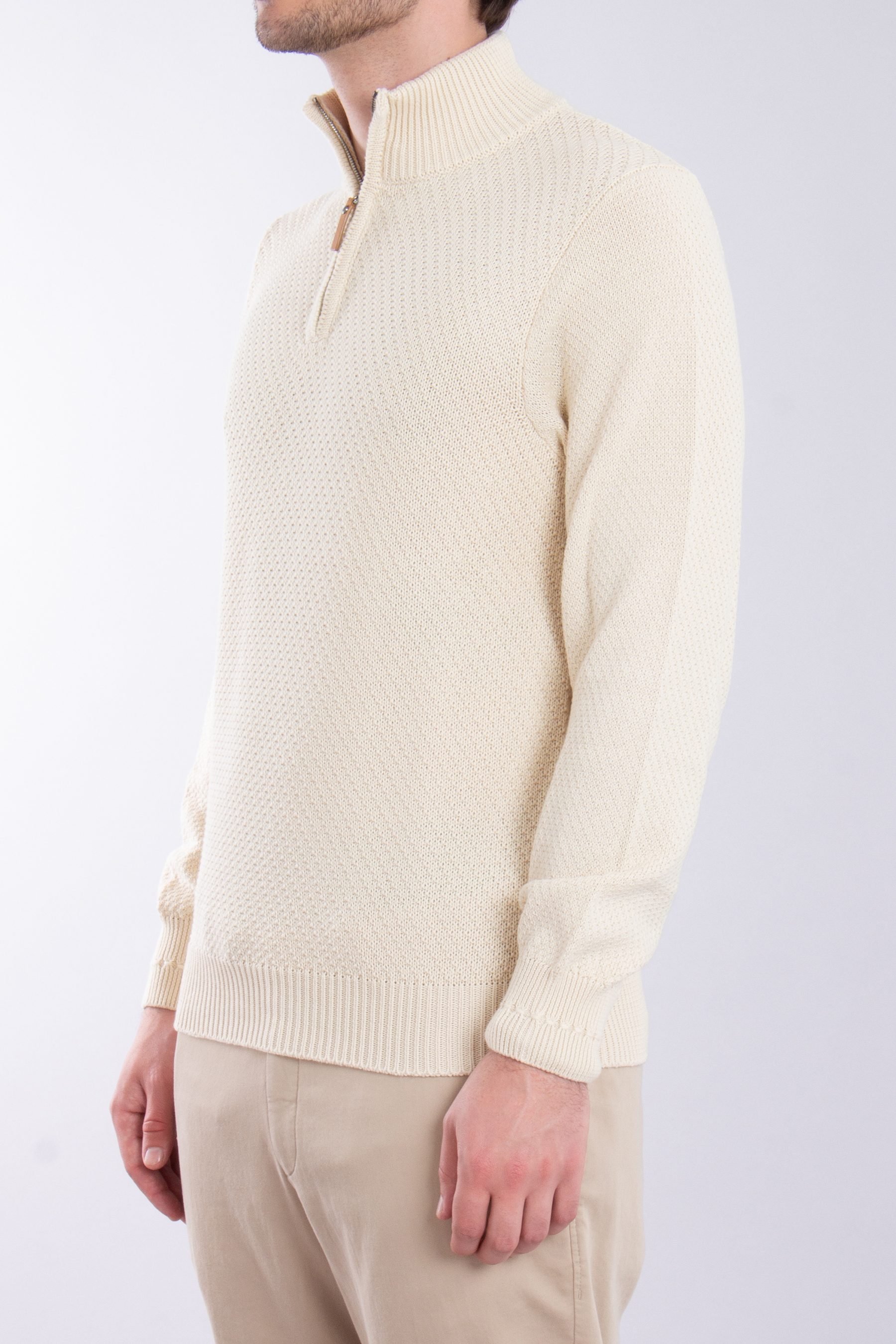 CANALI Structured Cotton Knit Sweater