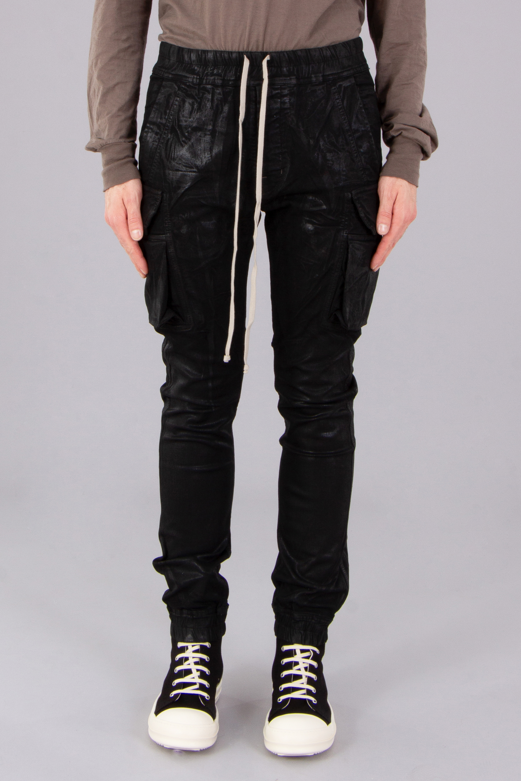 RICK OWENS DRKSHDW Mastodon Cut Overdyed Foil Stretch Denim Pants