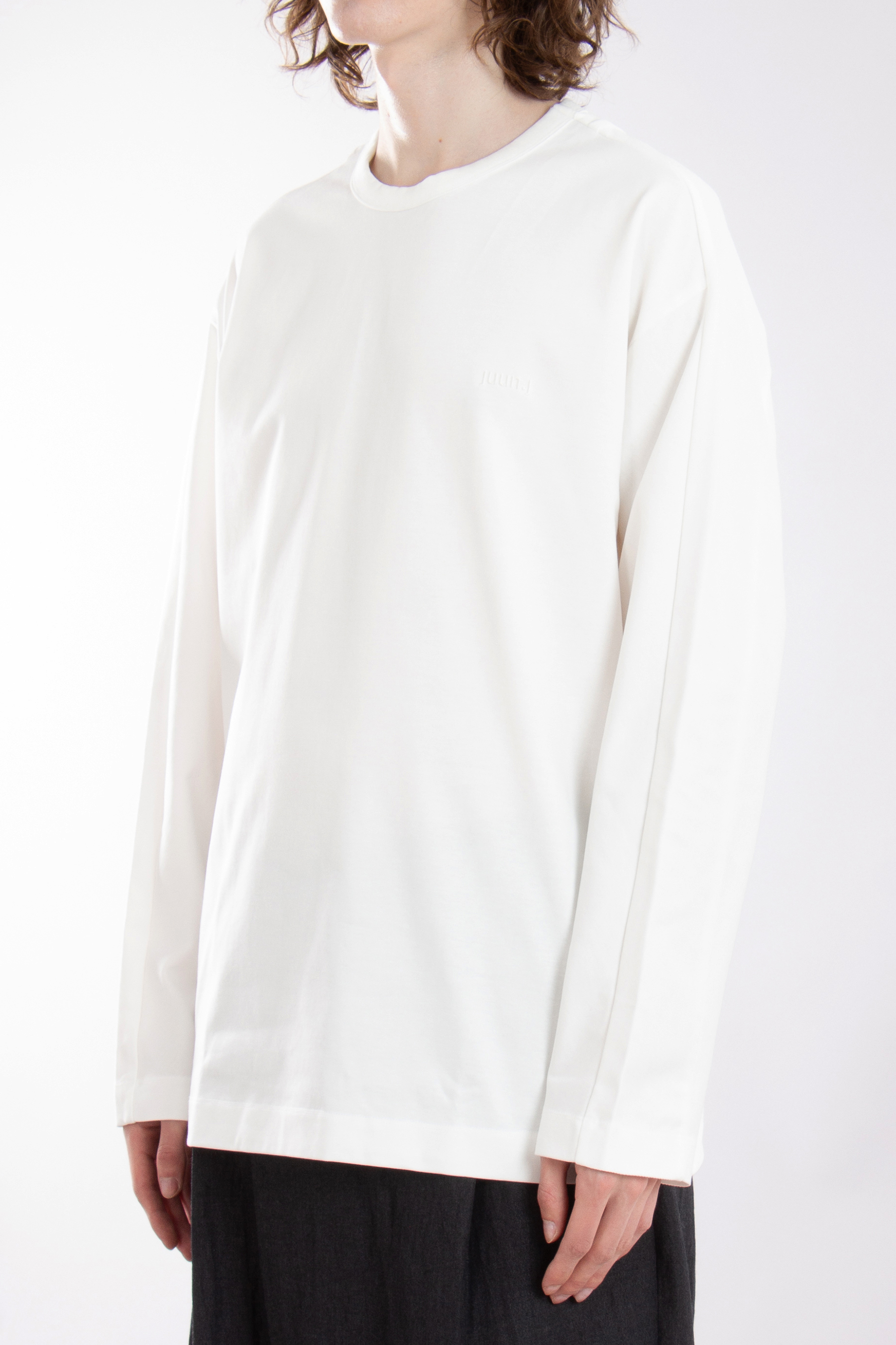 JUUN.J Embroidered Oversized Cotton Jersey Long Sleeve T-Shirt