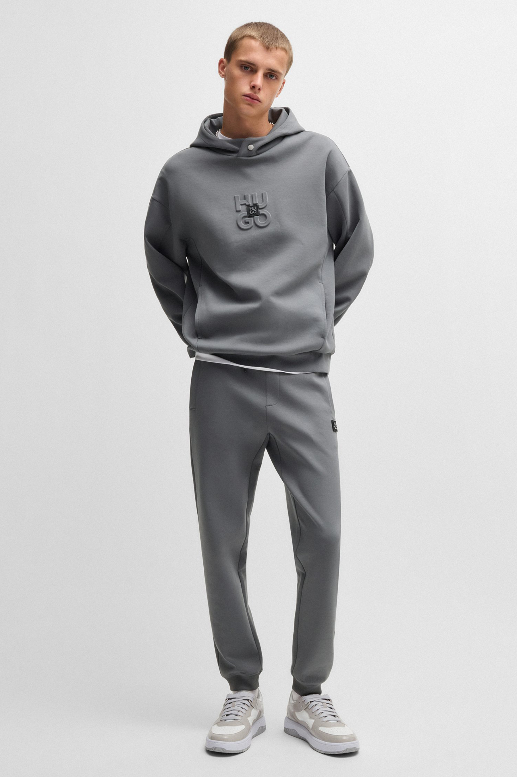 HUGO Relaxed Fit Interlock-Cotton Blend Stretch Sweatpants Dimacs