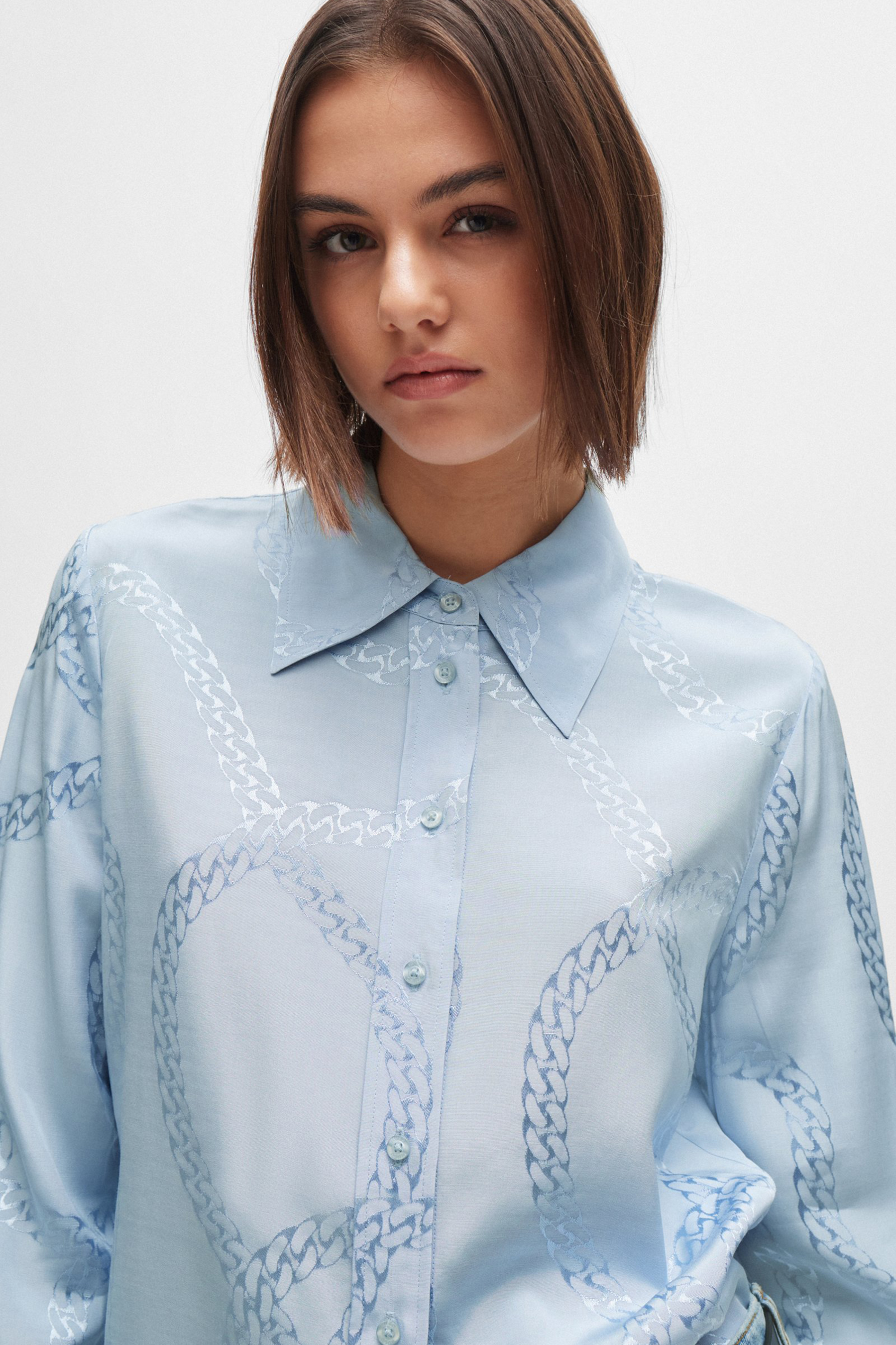 HUGO Chain Pattern Viscose Blouse Cemalie