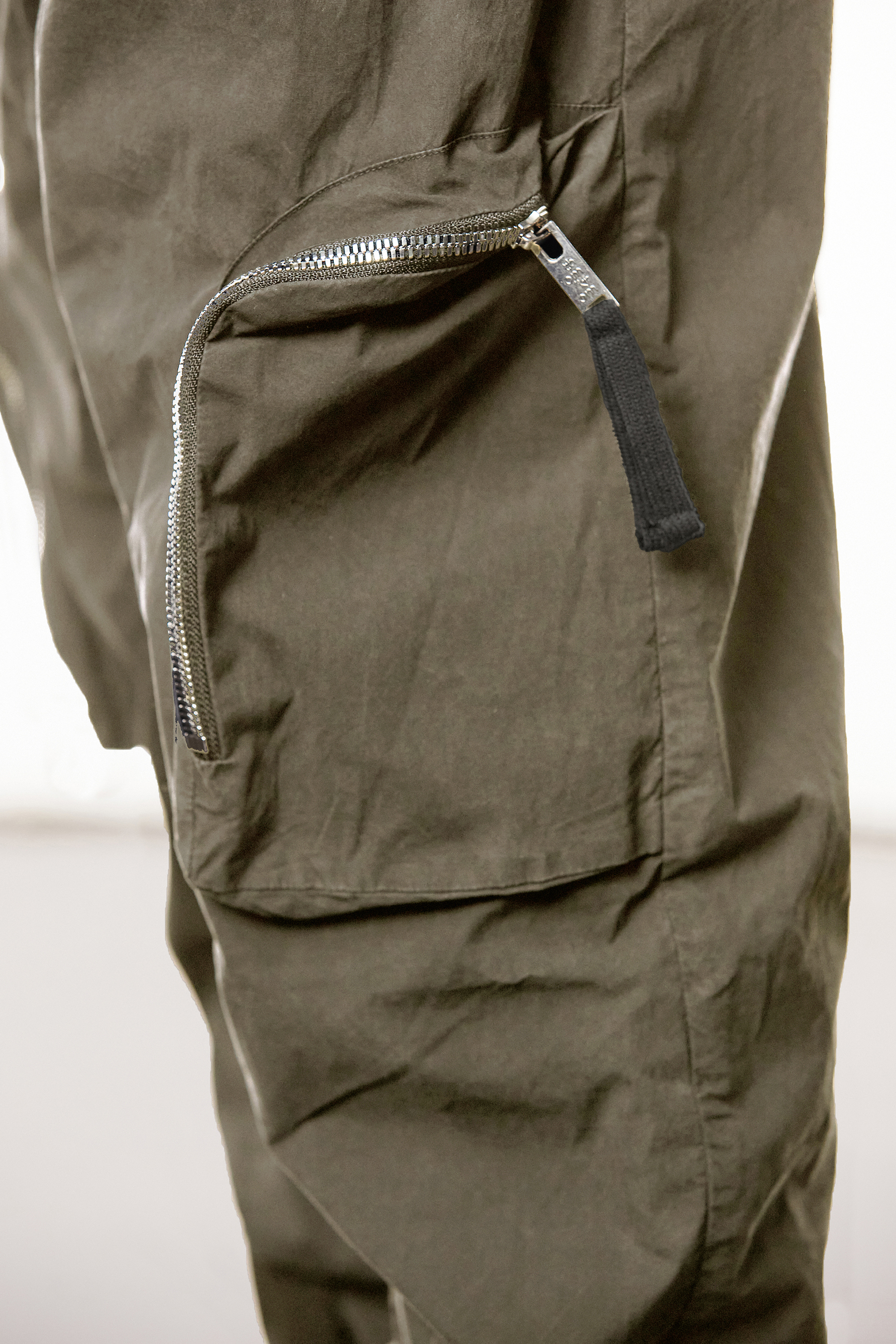 THOM KROM Dropped Crotch Washed Crashed Cotton Stretch Cargo Pants