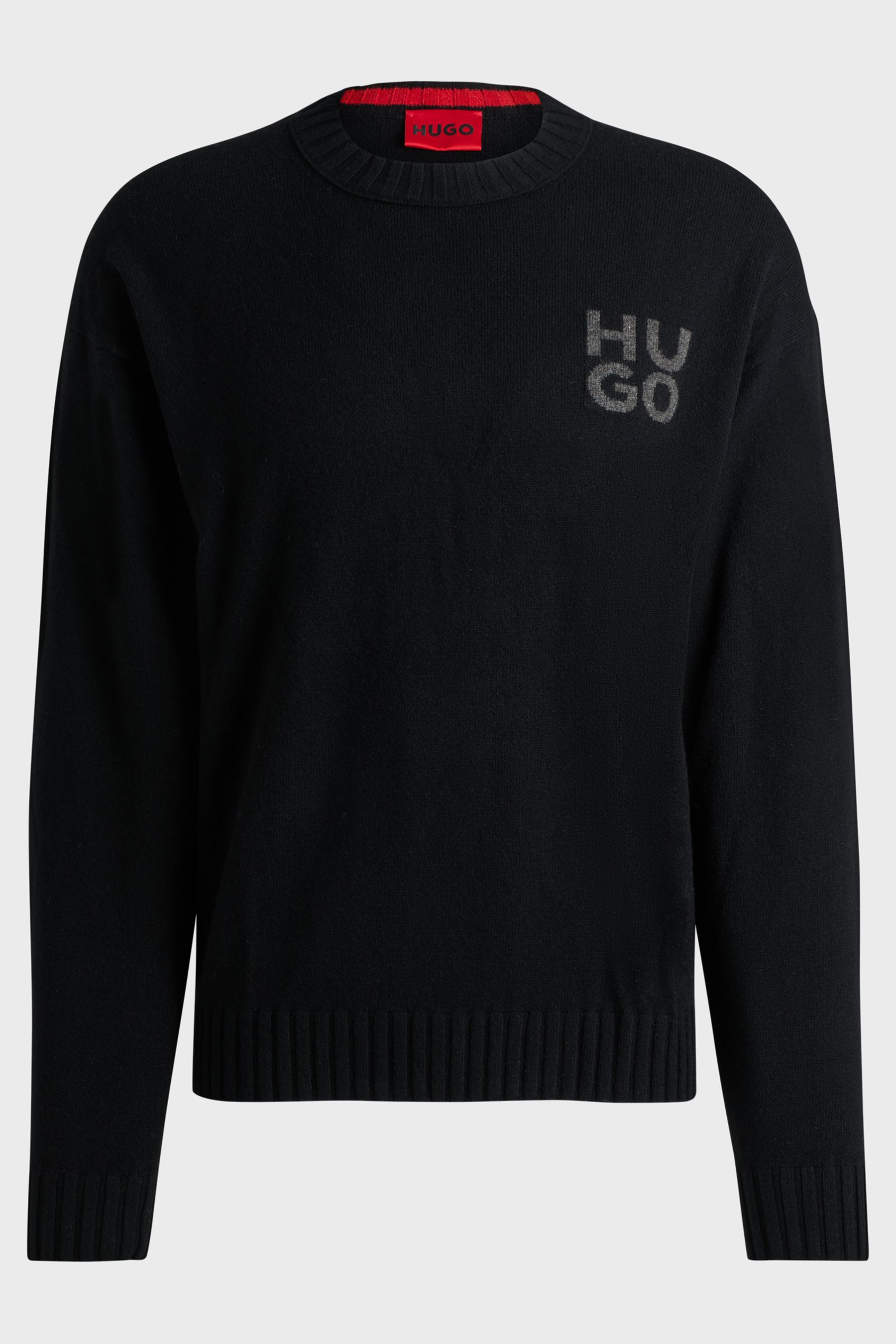 HUGO Stack Logo Virgin Wool Blend Sweater San Cassio-L