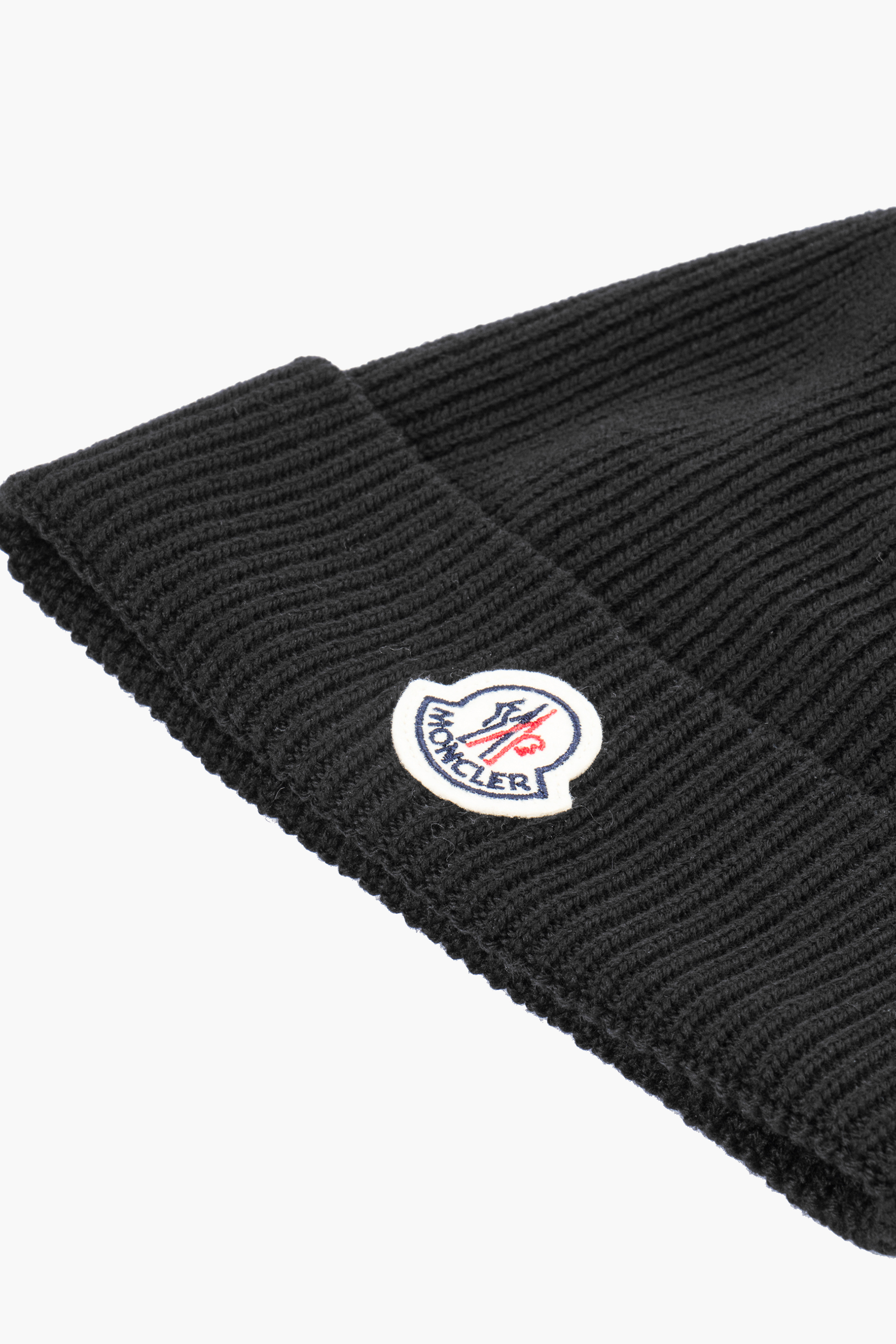 MONCLER Ribbed Virgin Wool Beanie 