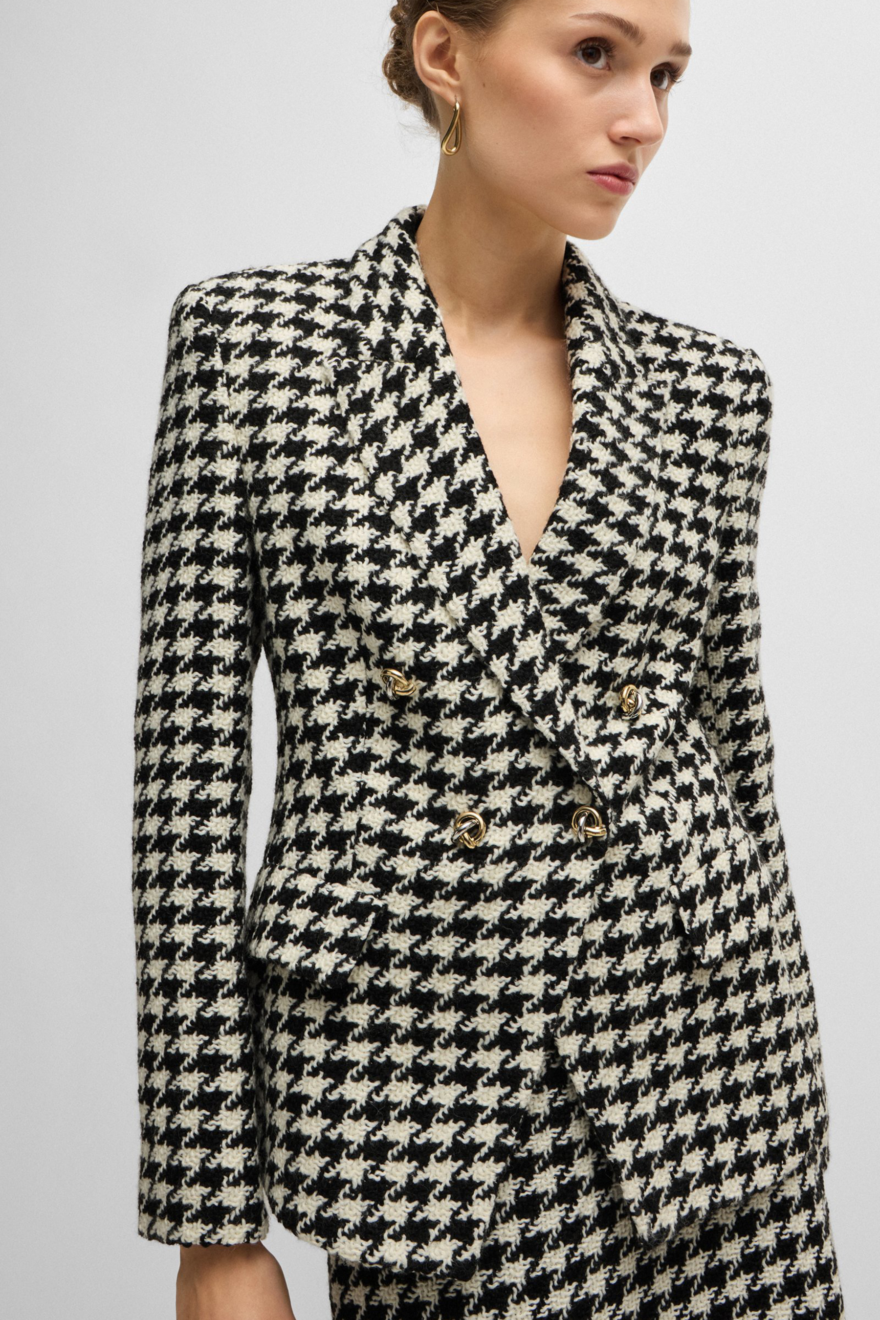 BOSS Houndstooth Wool Blend Blazer Jia