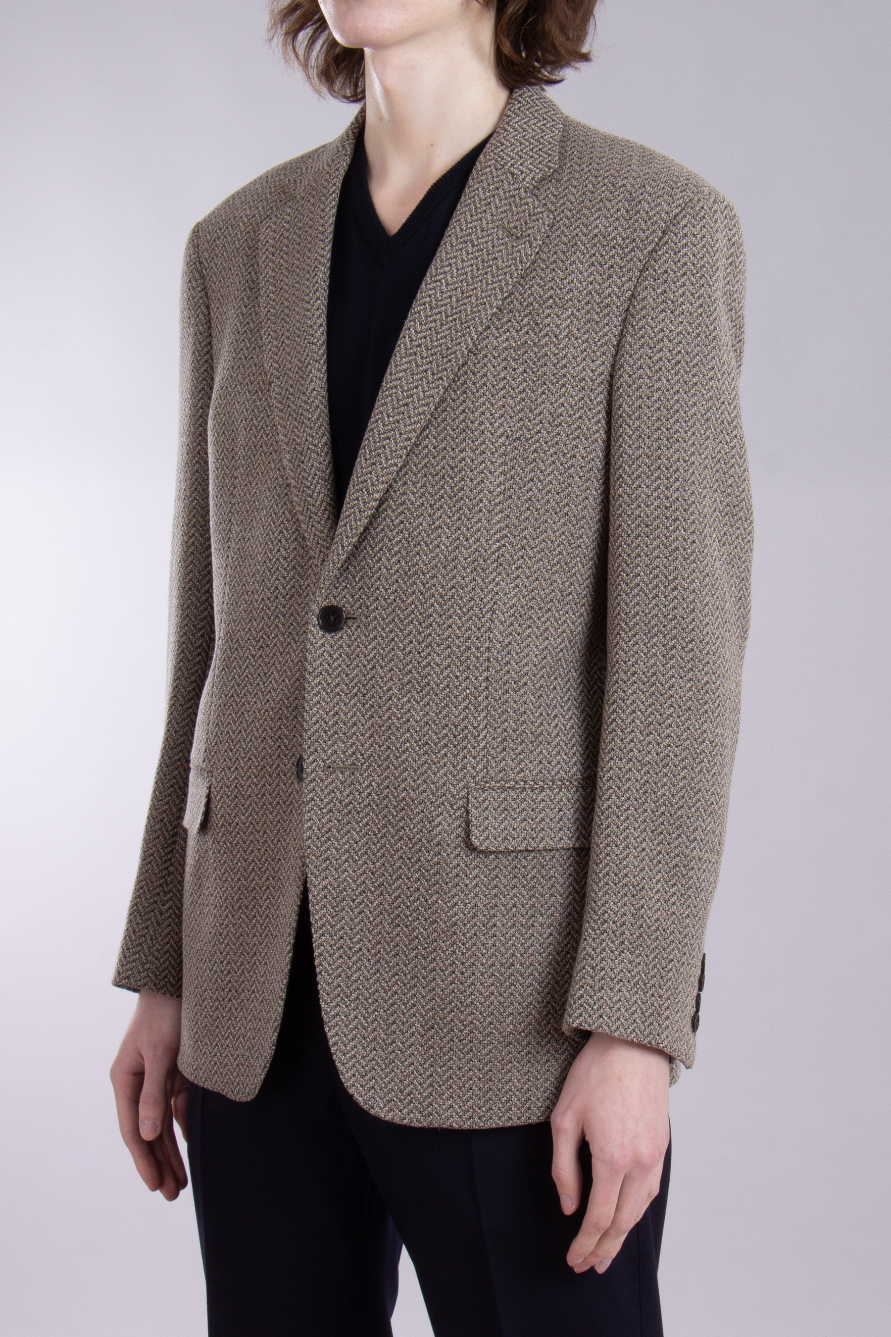 EMPORIO ARMANI Virgin Wool Blend Tweed Jacket G Line