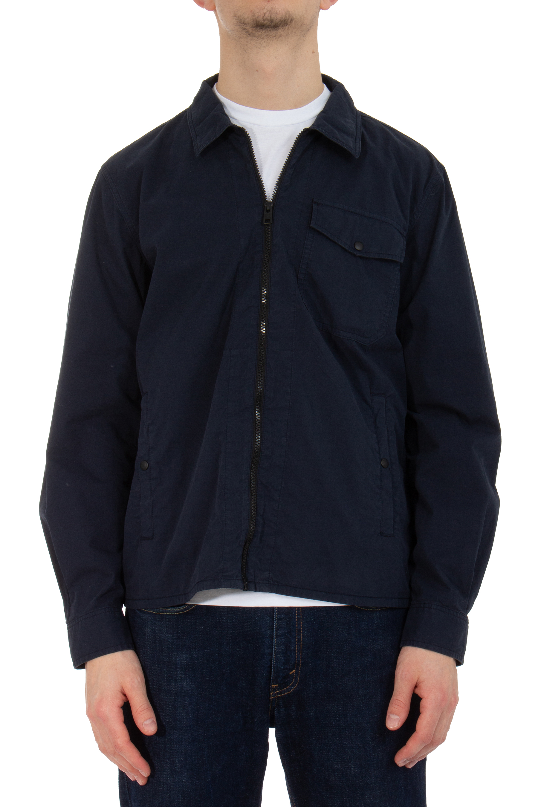 WOOLRICH Zip Cotton Gabardine Overshirt