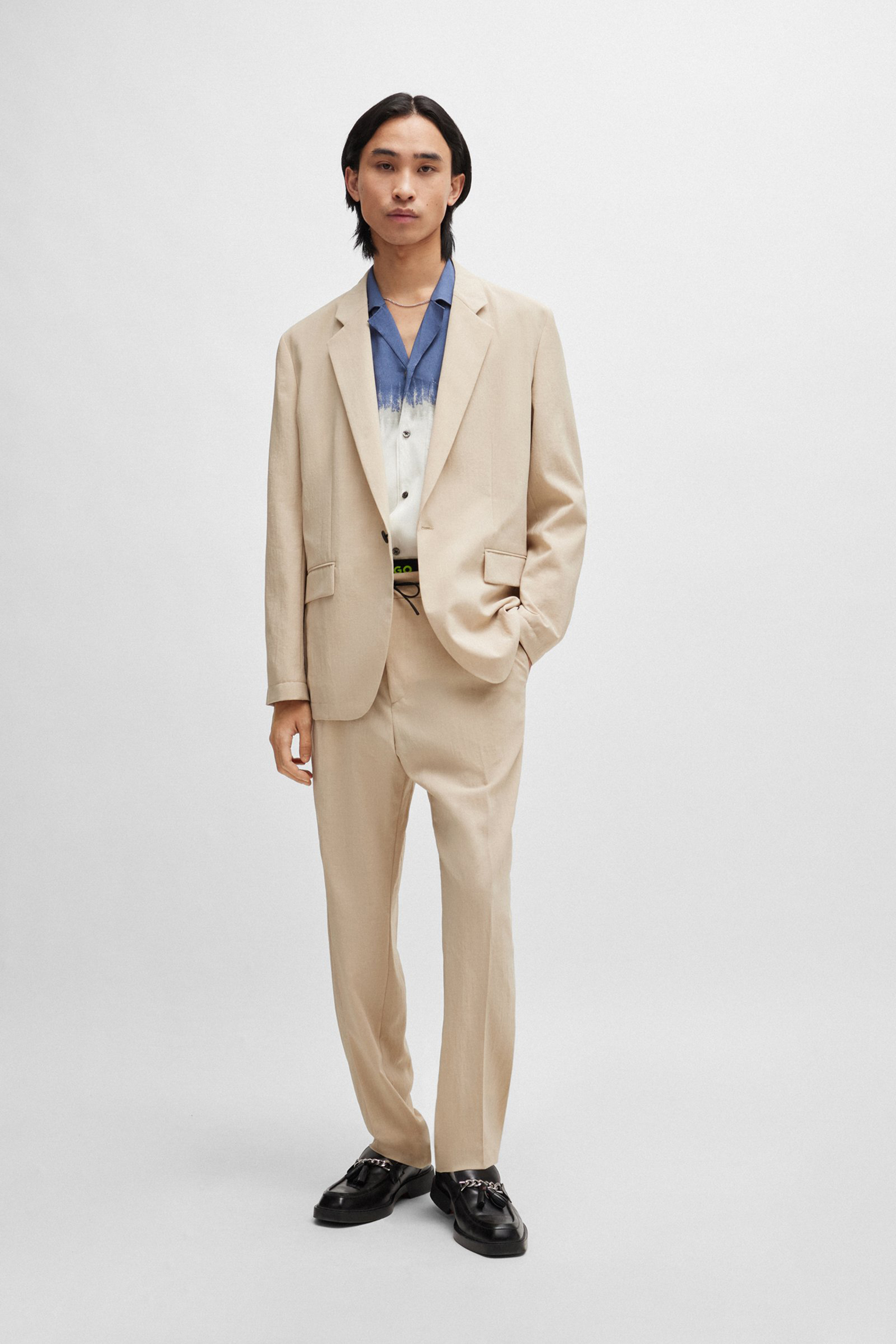 HUGO Modern-Fit Linen Optic Jacket Kris