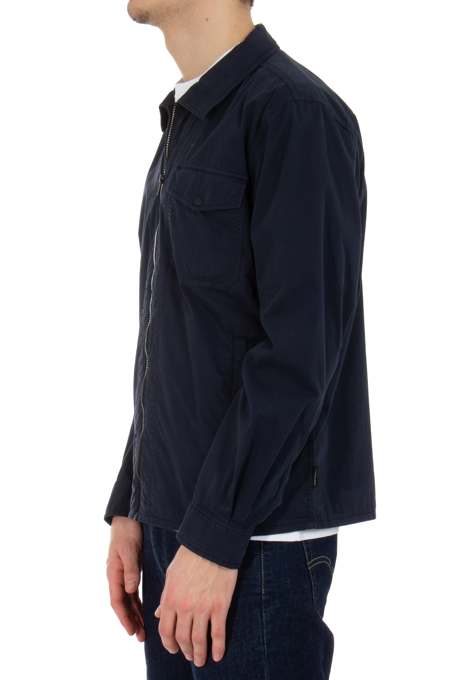 WOOLRICH Zip Cotton Gabardine Overshirt