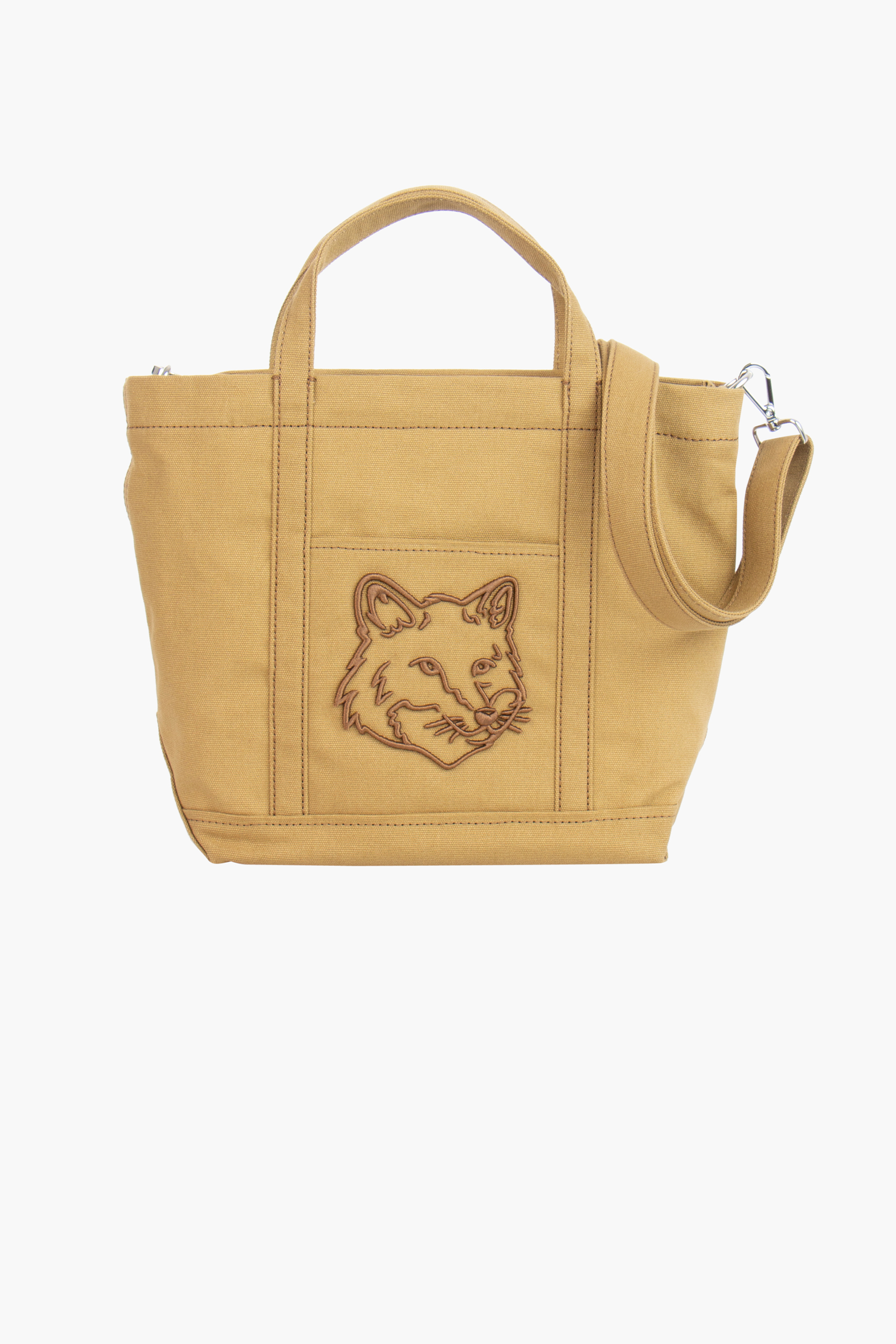 MAISON KITSUNÉ Small Fox Head Coated Canvas Tote Bag 