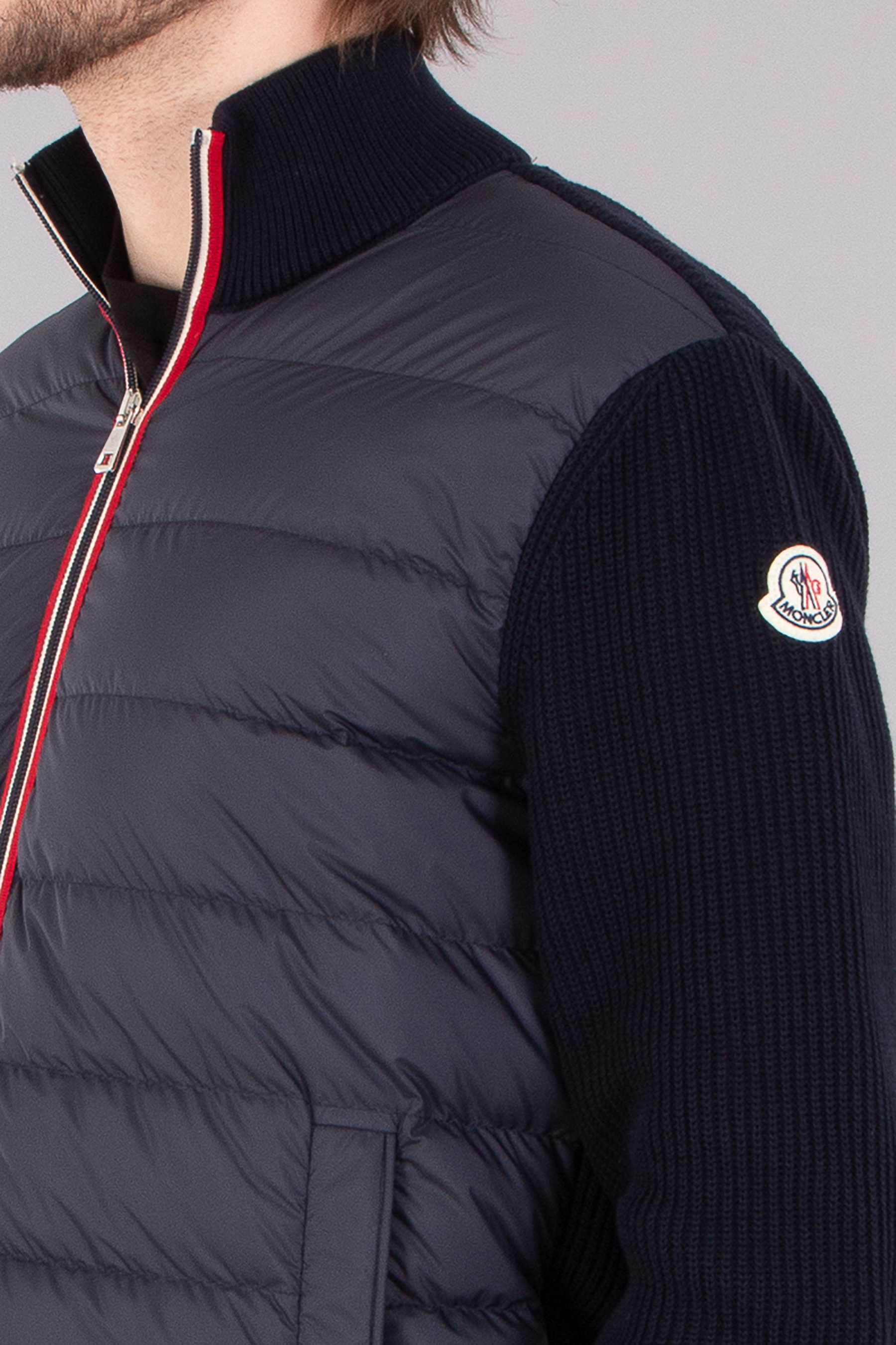 MONCLER Down Padded Cotton Zip Cardigan